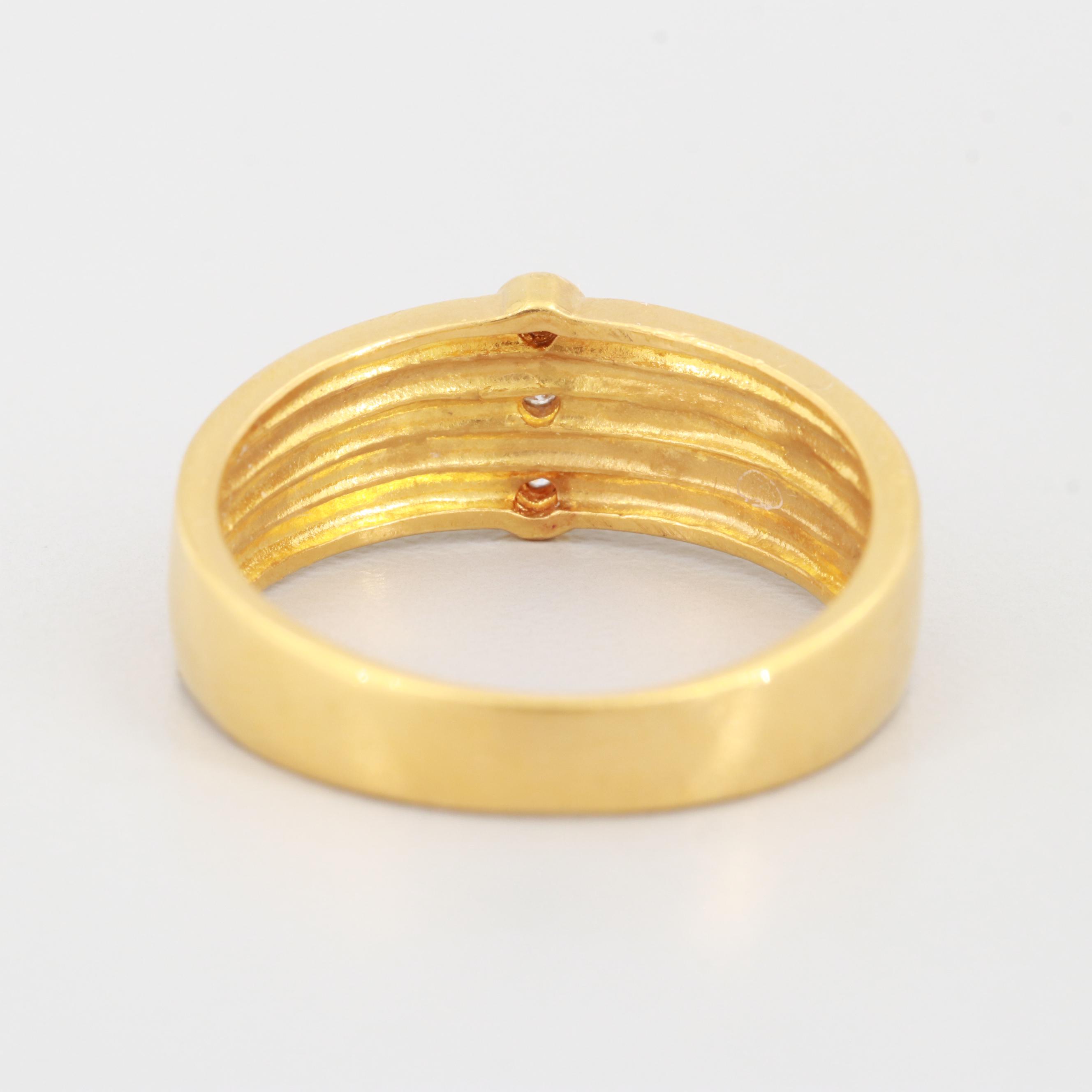 24K Yellow Gold Diamond Ring