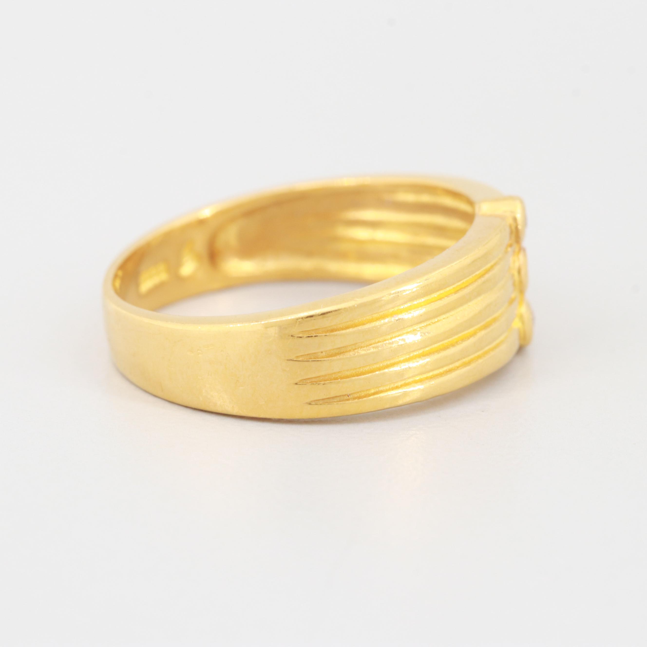24K Yellow Gold Diamond Ring