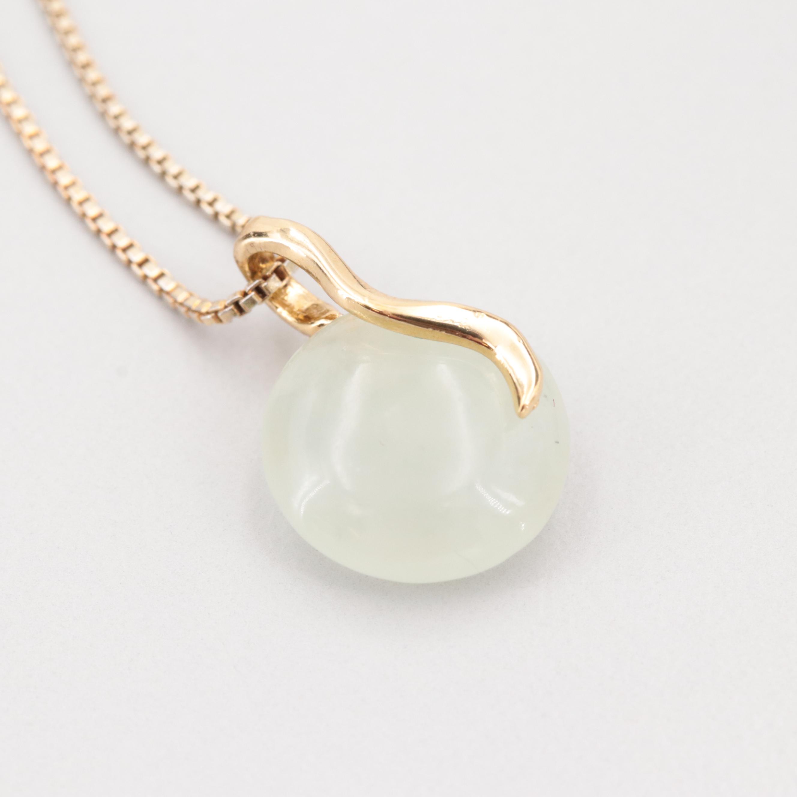 Sterling Jadeite Bracelet and Nephrite Ring with Gold Wash Bowenite Necklace