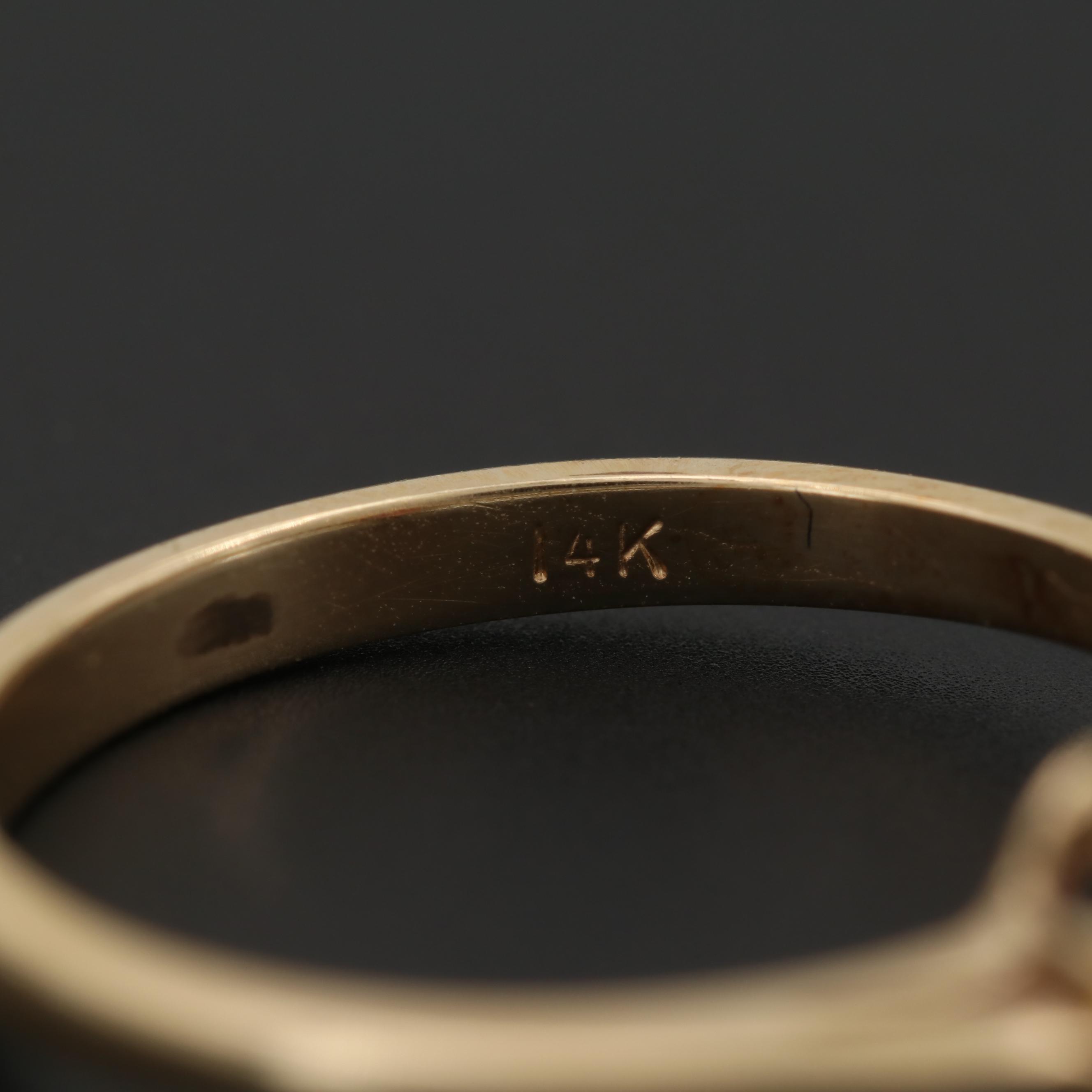 14K Yellow Gold Ruby and Diamond Ring