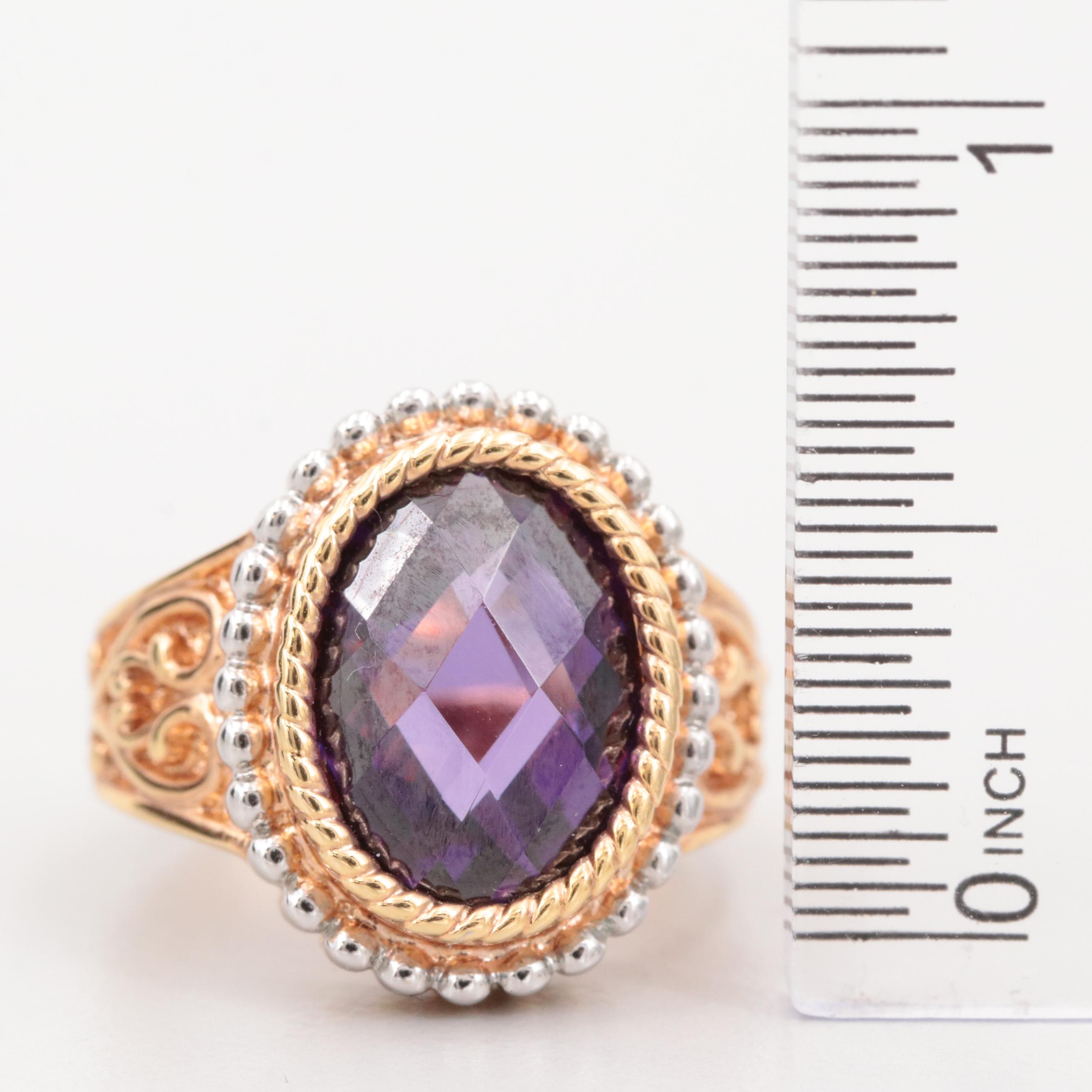 Gold Wash on Sterling Cubic Zirconia and Glass Jewelry