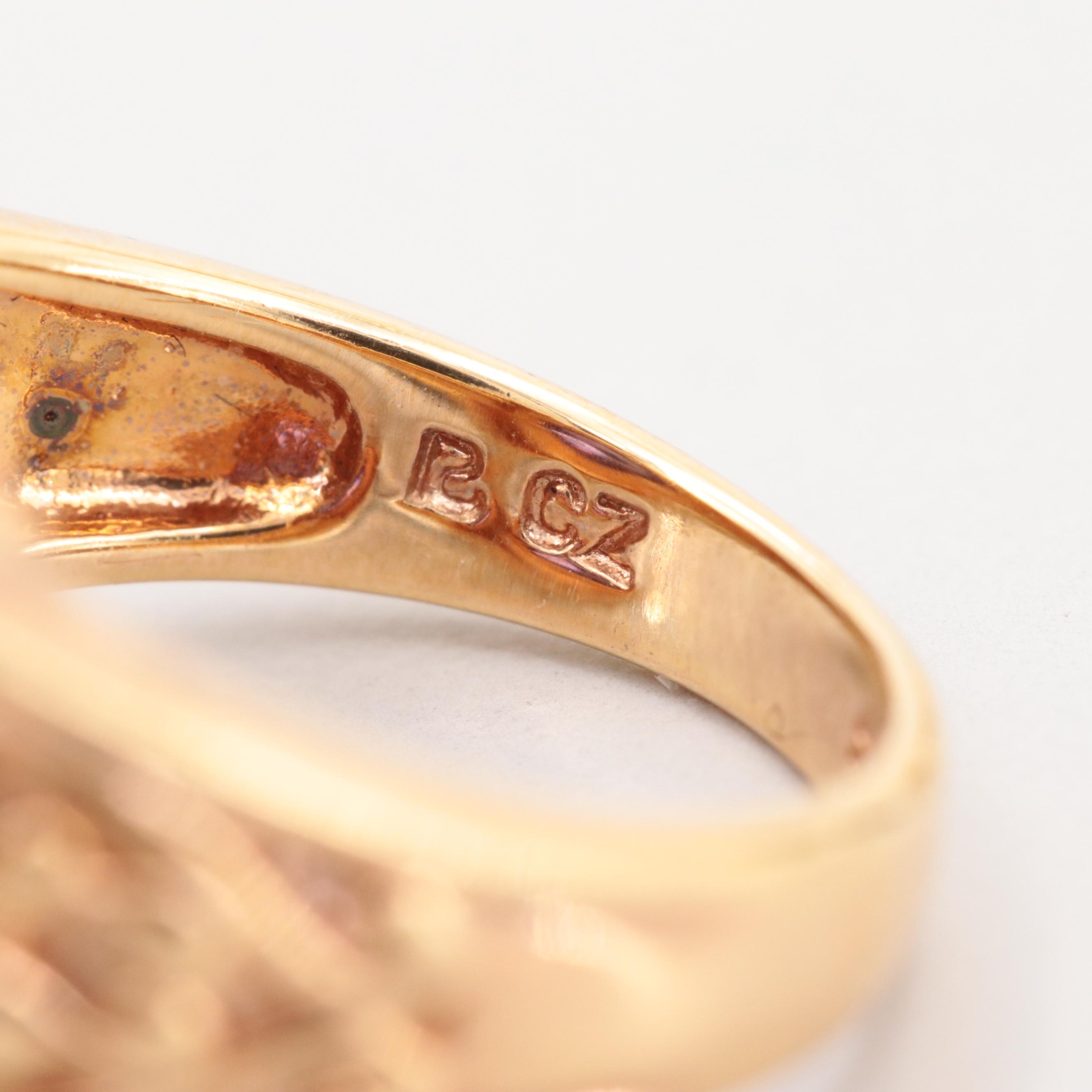 Gold Wash on Sterling Cubic Zirconia and Glass Jewelry