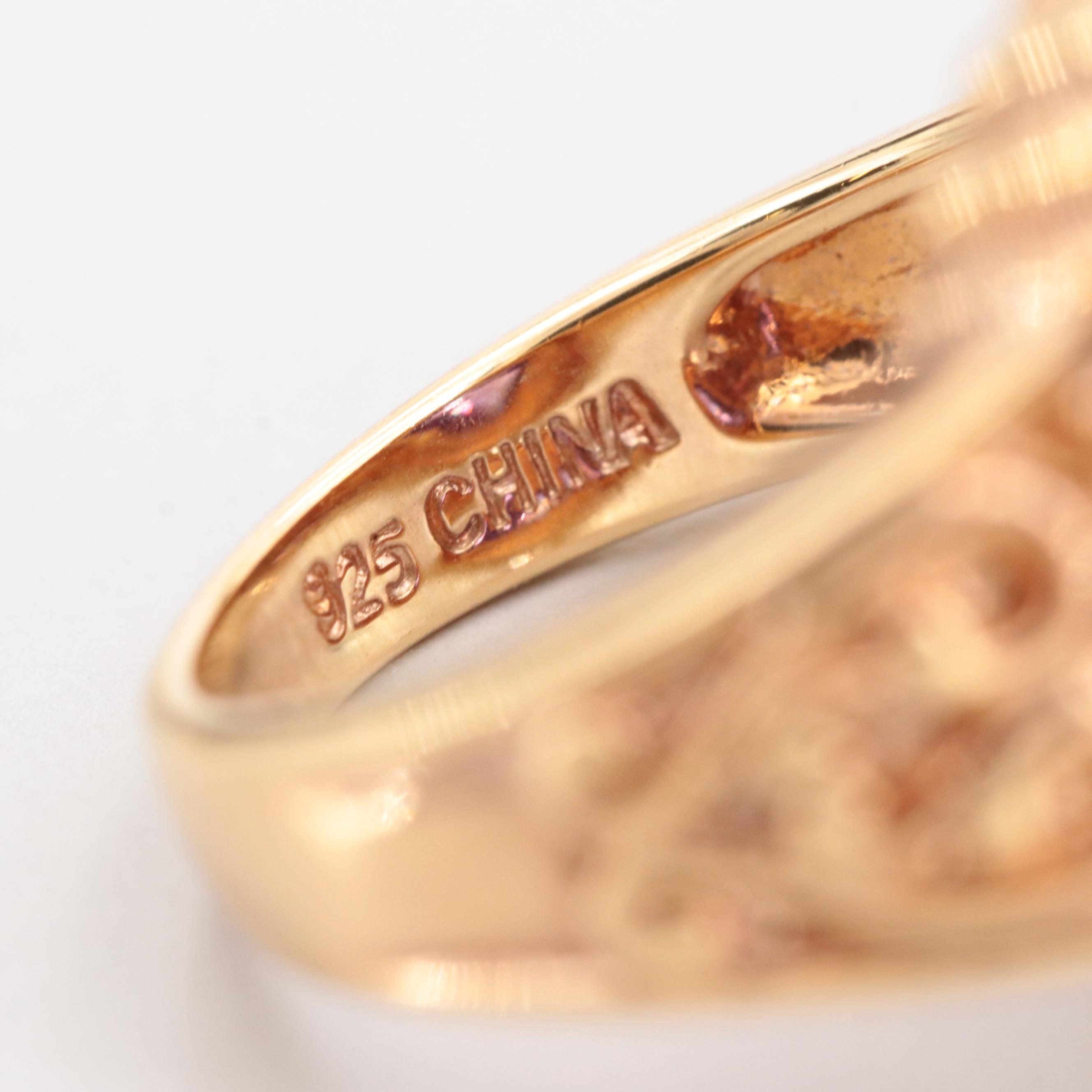 Gold Wash on Sterling Cubic Zirconia and Glass Jewelry