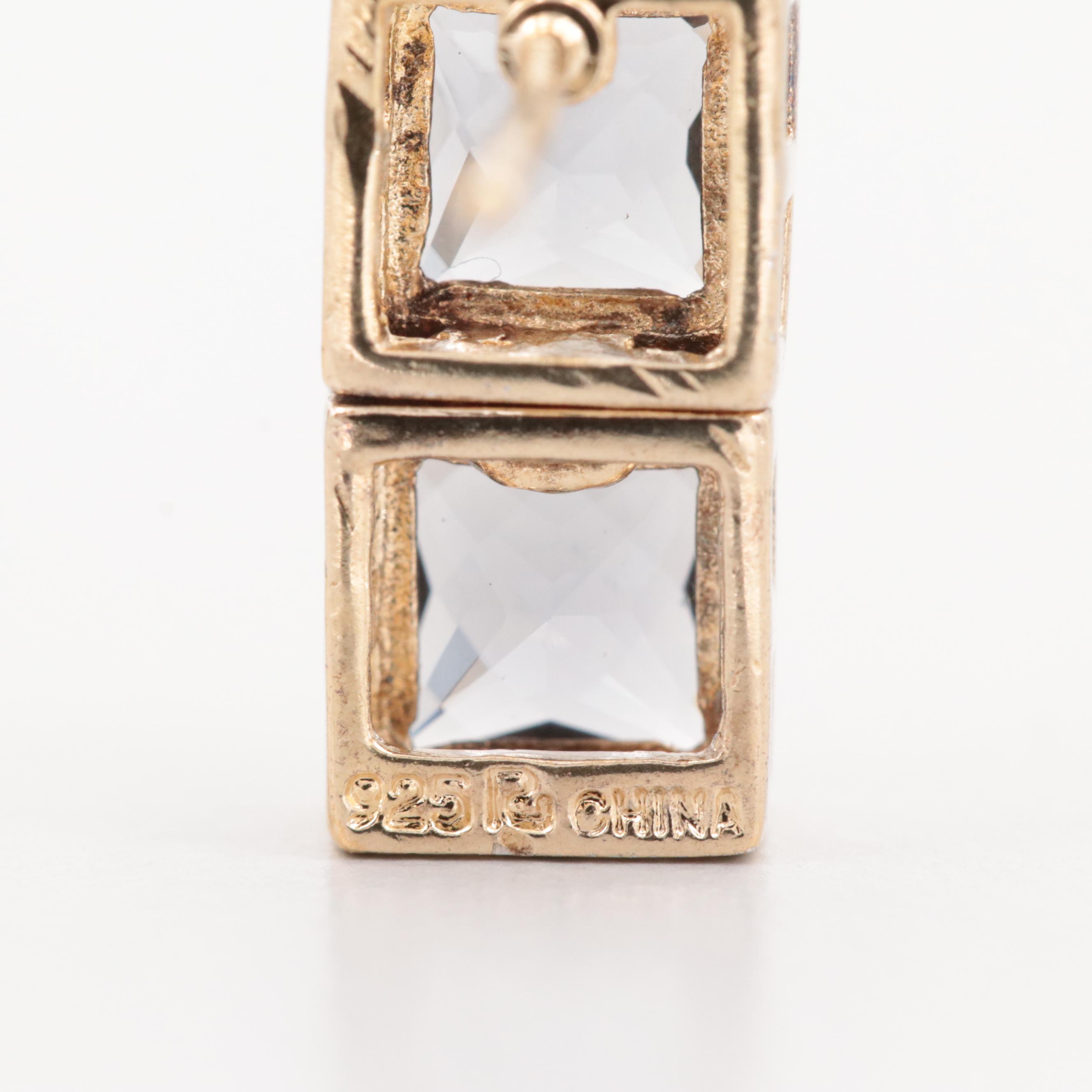 Gold Wash on Sterling Cubic Zirconia and Glass Jewelry