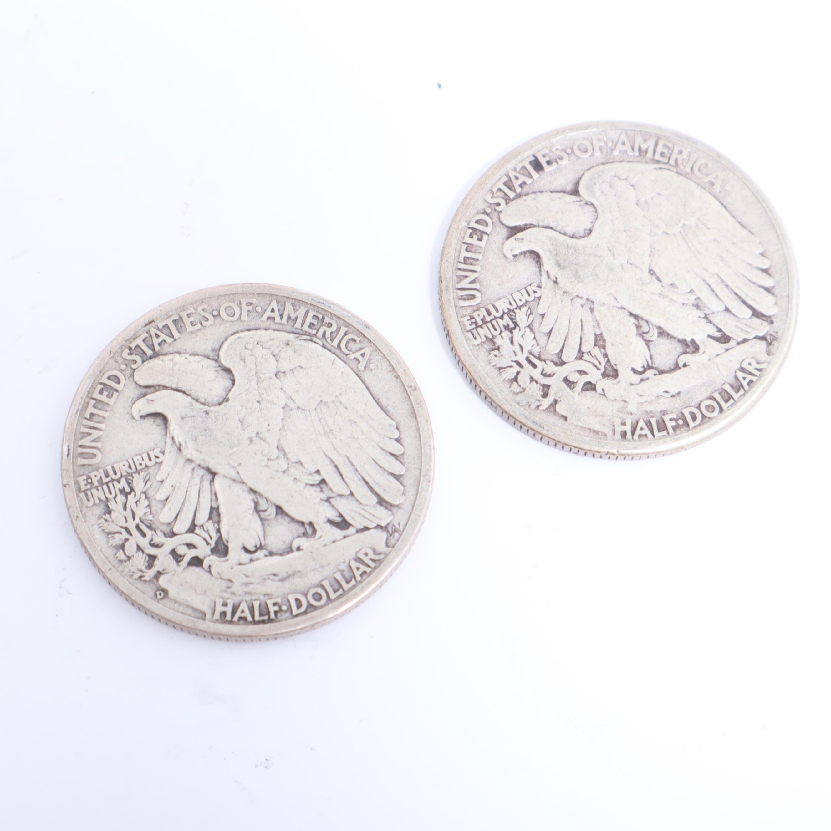 1942 and 1944-D Walking Liberty Silver Half Dollars