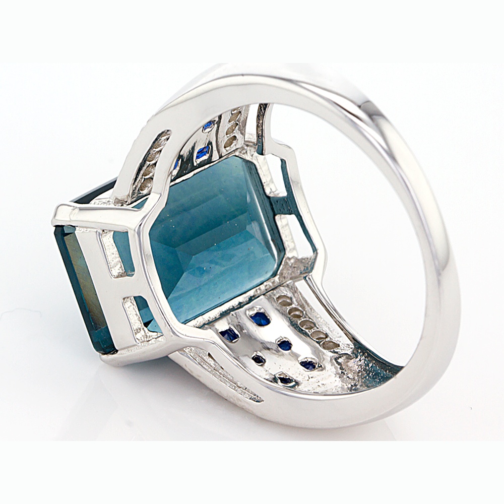 Sterling Silver Fluroite, Zircon and Lab Created Spinel Ring
