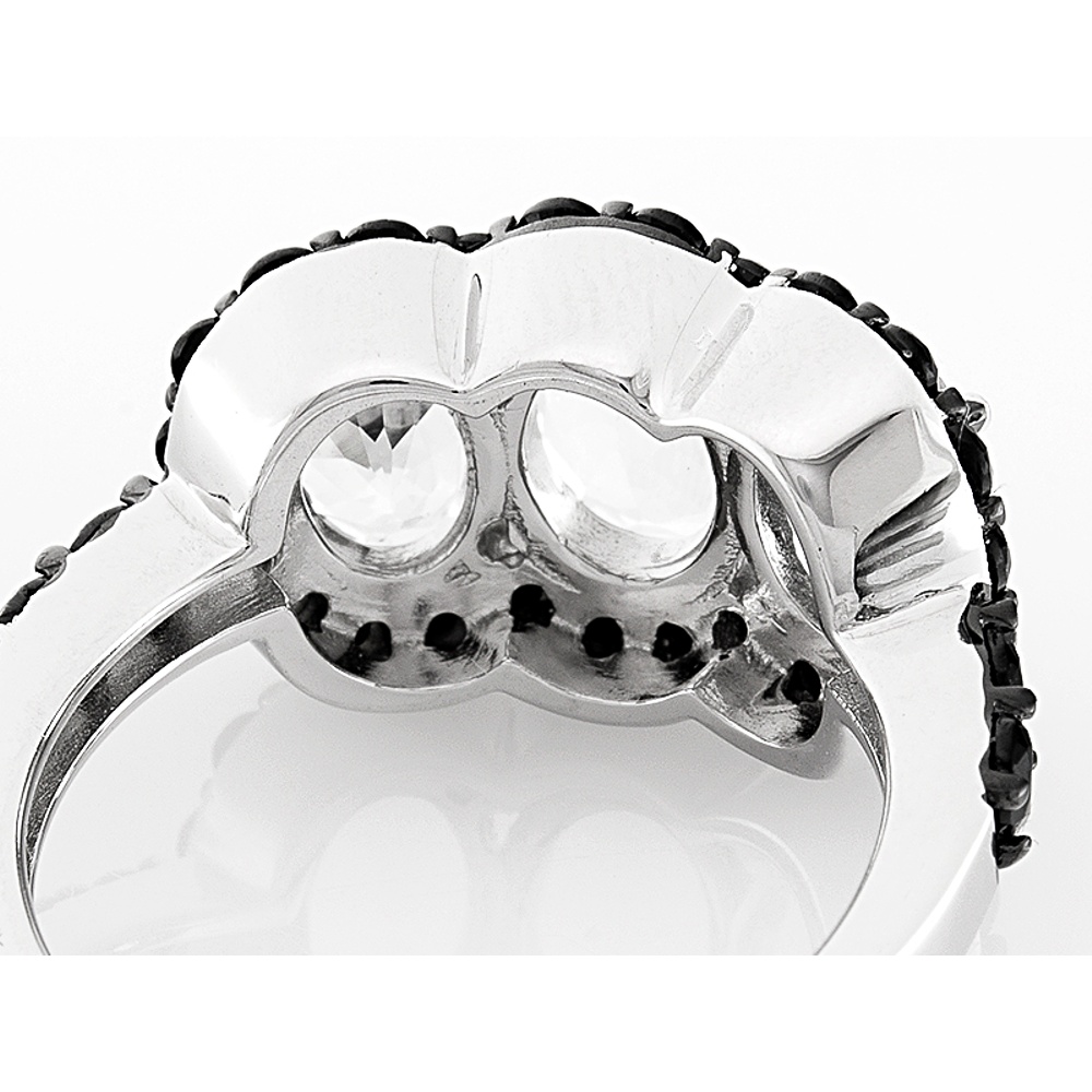Sterling Silver Goshenite and Spinel Ring