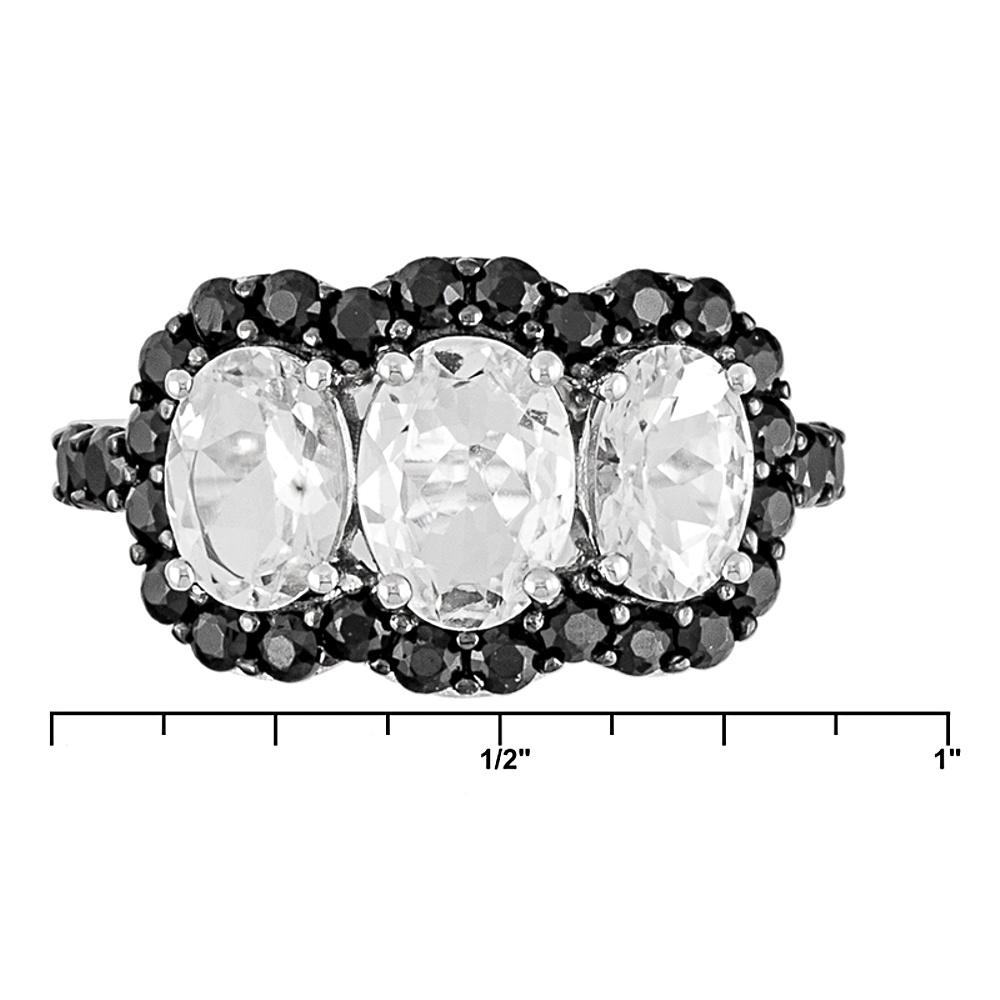 Sterling Silver Goshenite and Spinel Ring