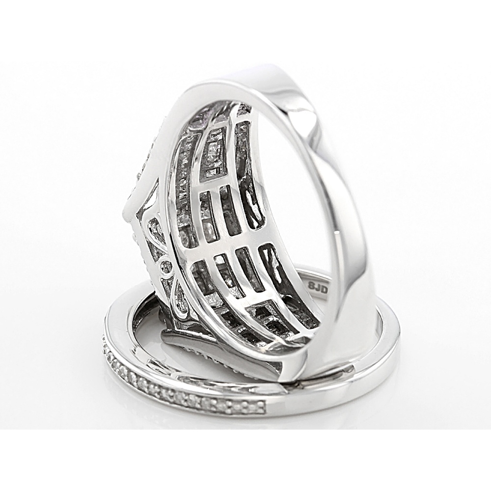 Sterling Silver Diamond Ring with Band