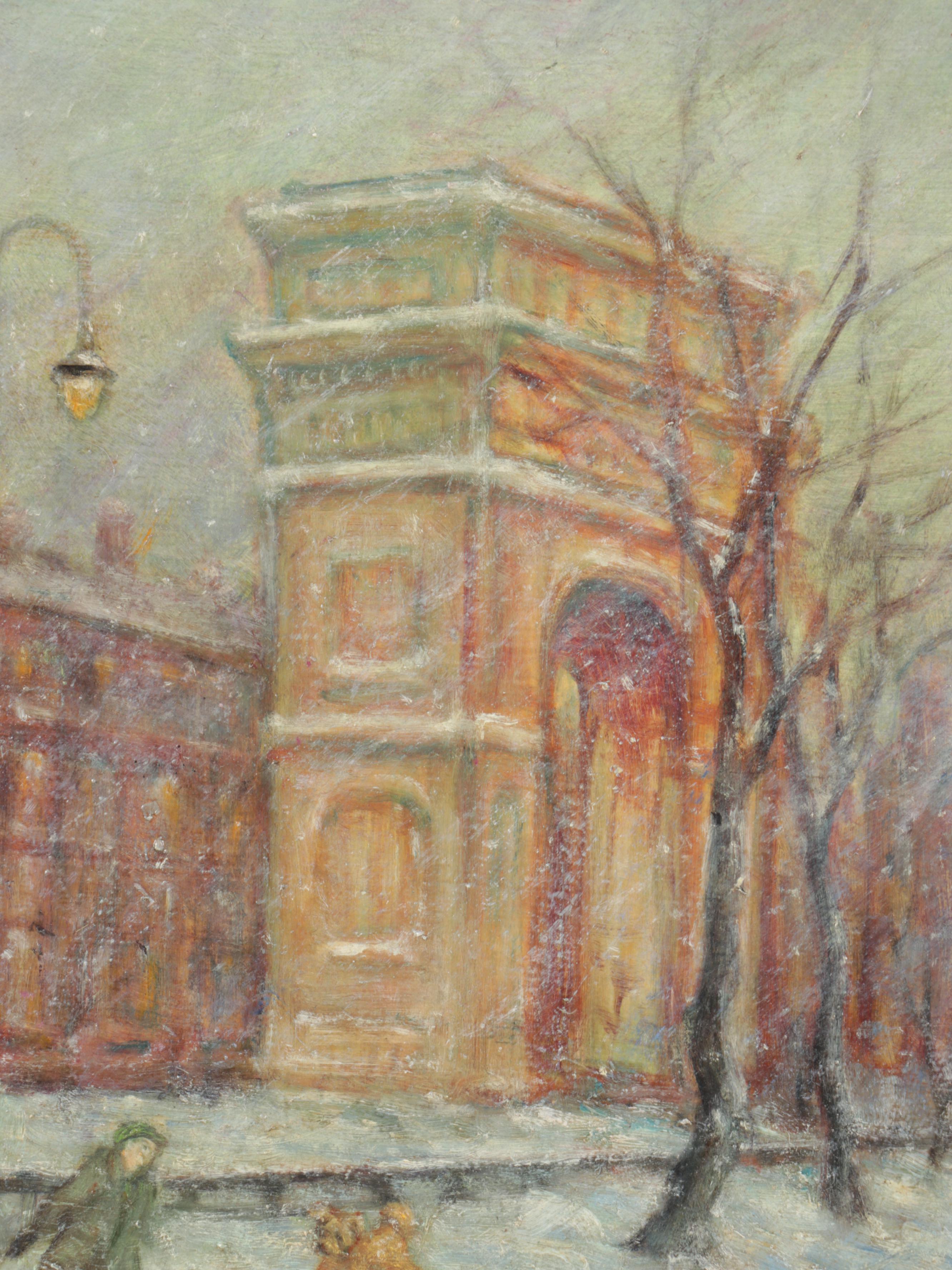 Charles Hoffbauer Parisian Cityscape Oil Painting