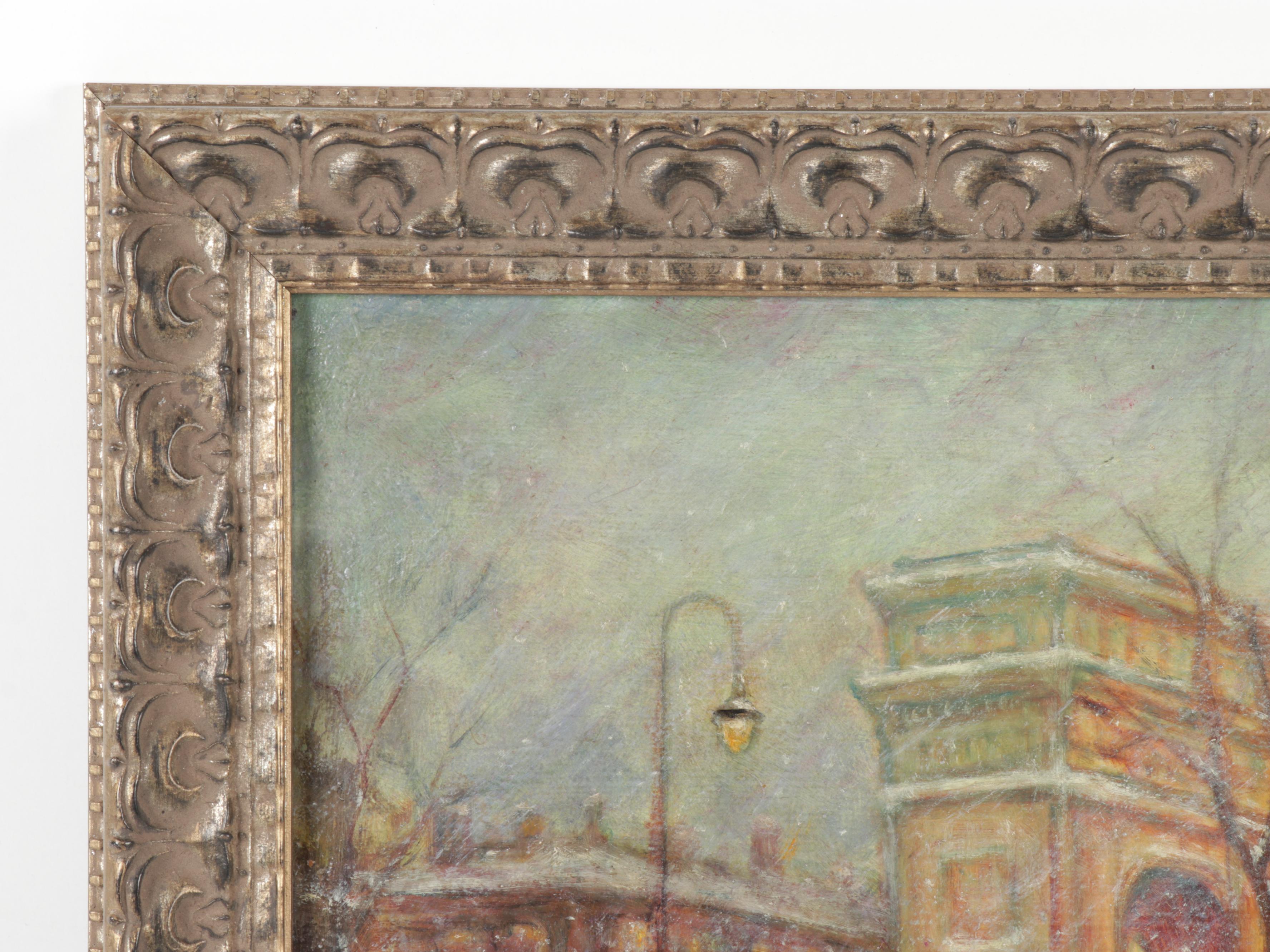 Charles Hoffbauer Parisian Cityscape Oil Painting