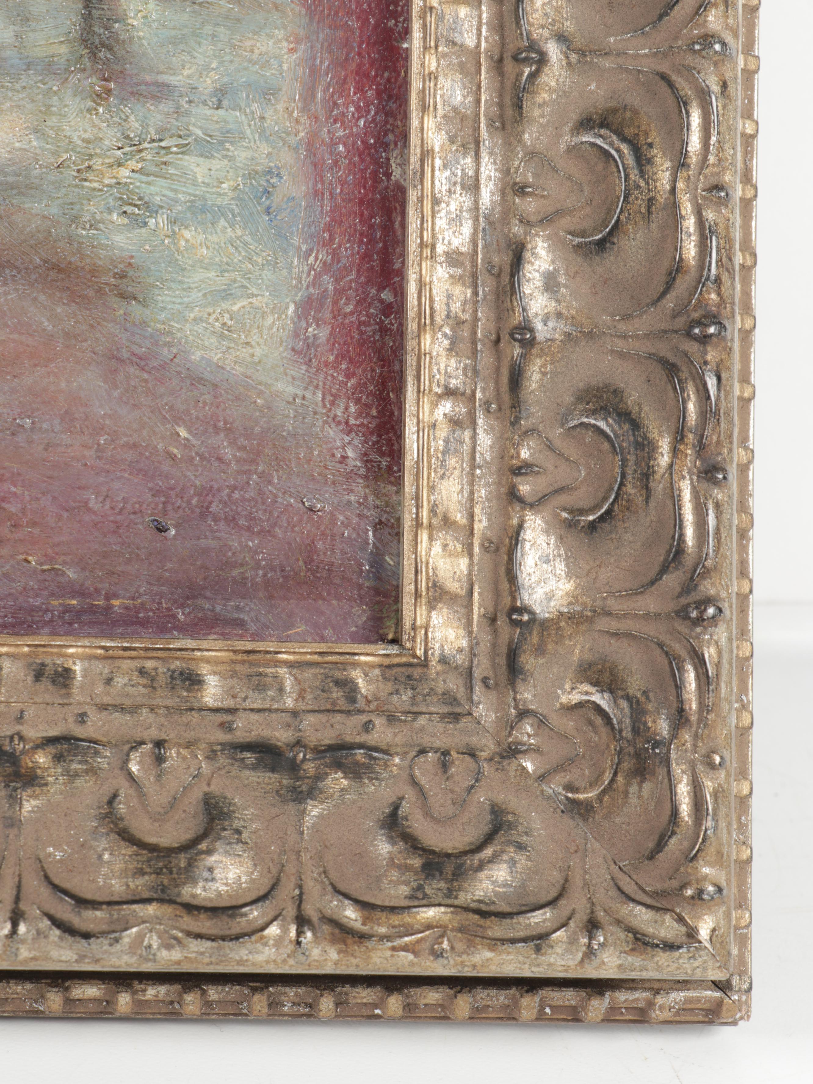 Charles Hoffbauer Parisian Cityscape Oil Painting