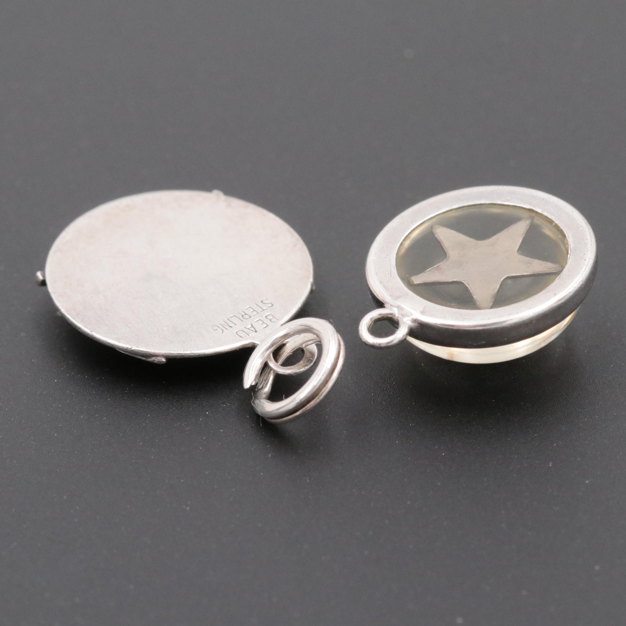 Sterling Silver Assorted Gemstone Jewelry Featuring Masonic Eastern Star Pendant