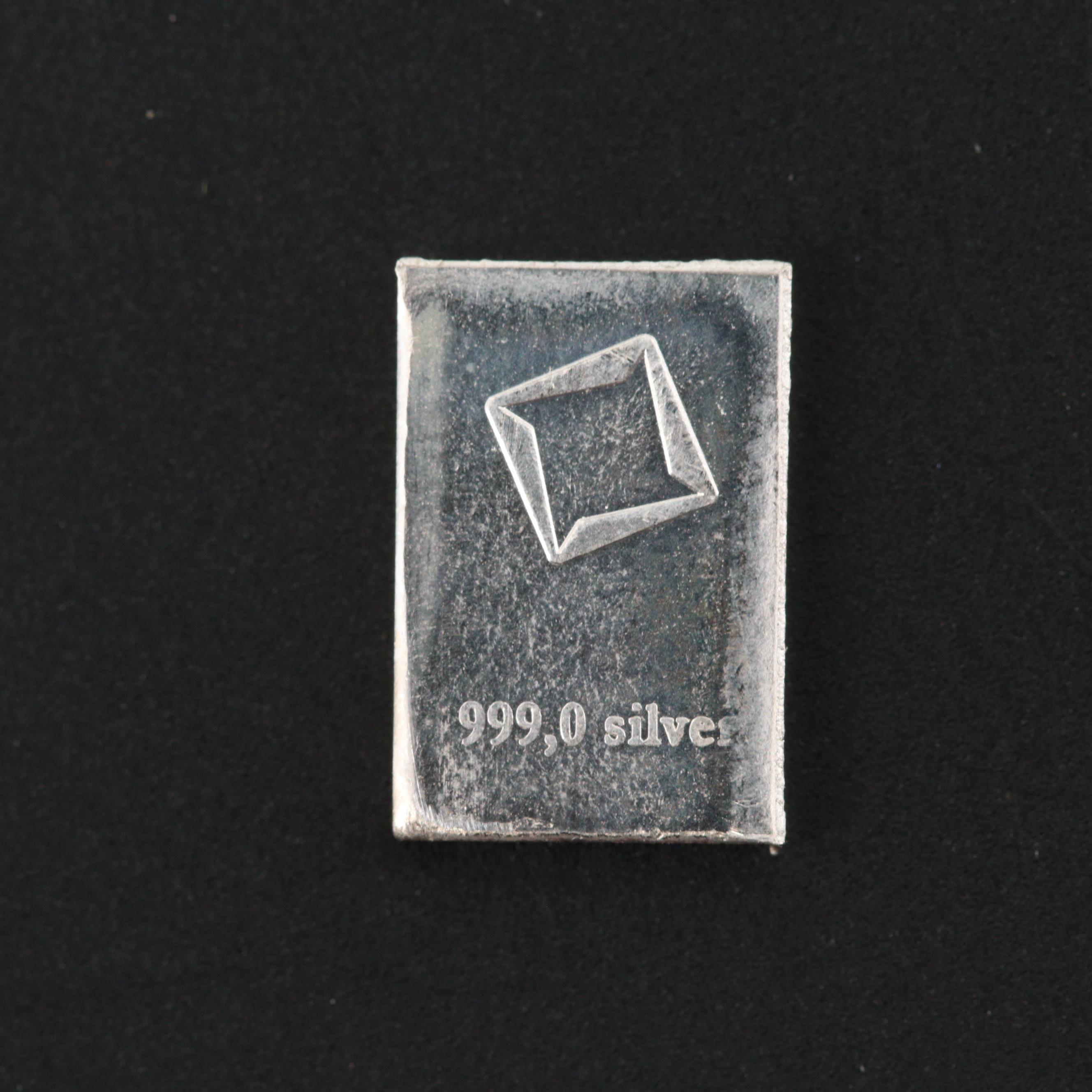 Ten 1-Gram Fine Silver Ingots Produced by Valcambi Suisse