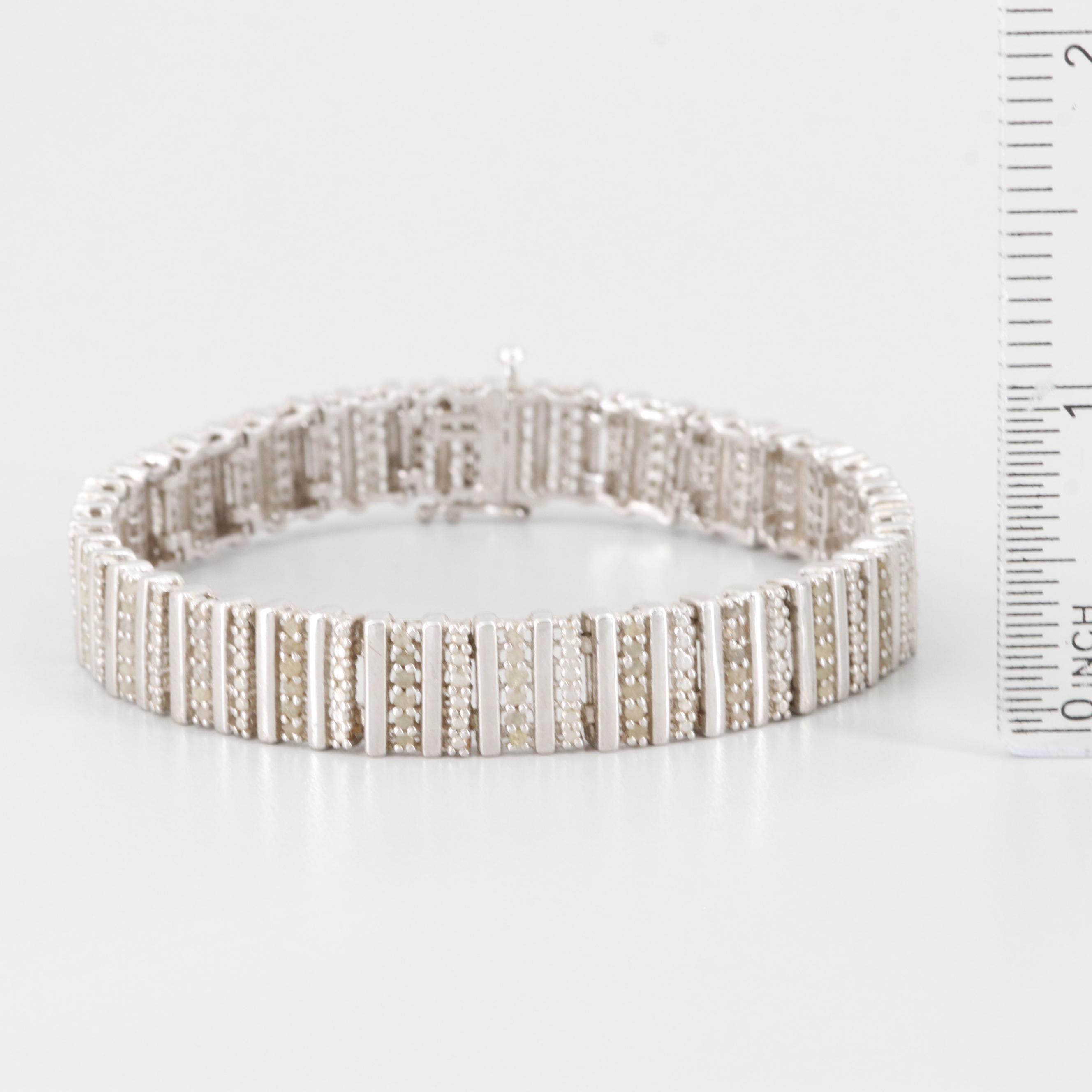 Sterling Silver Diamond Bracelet
