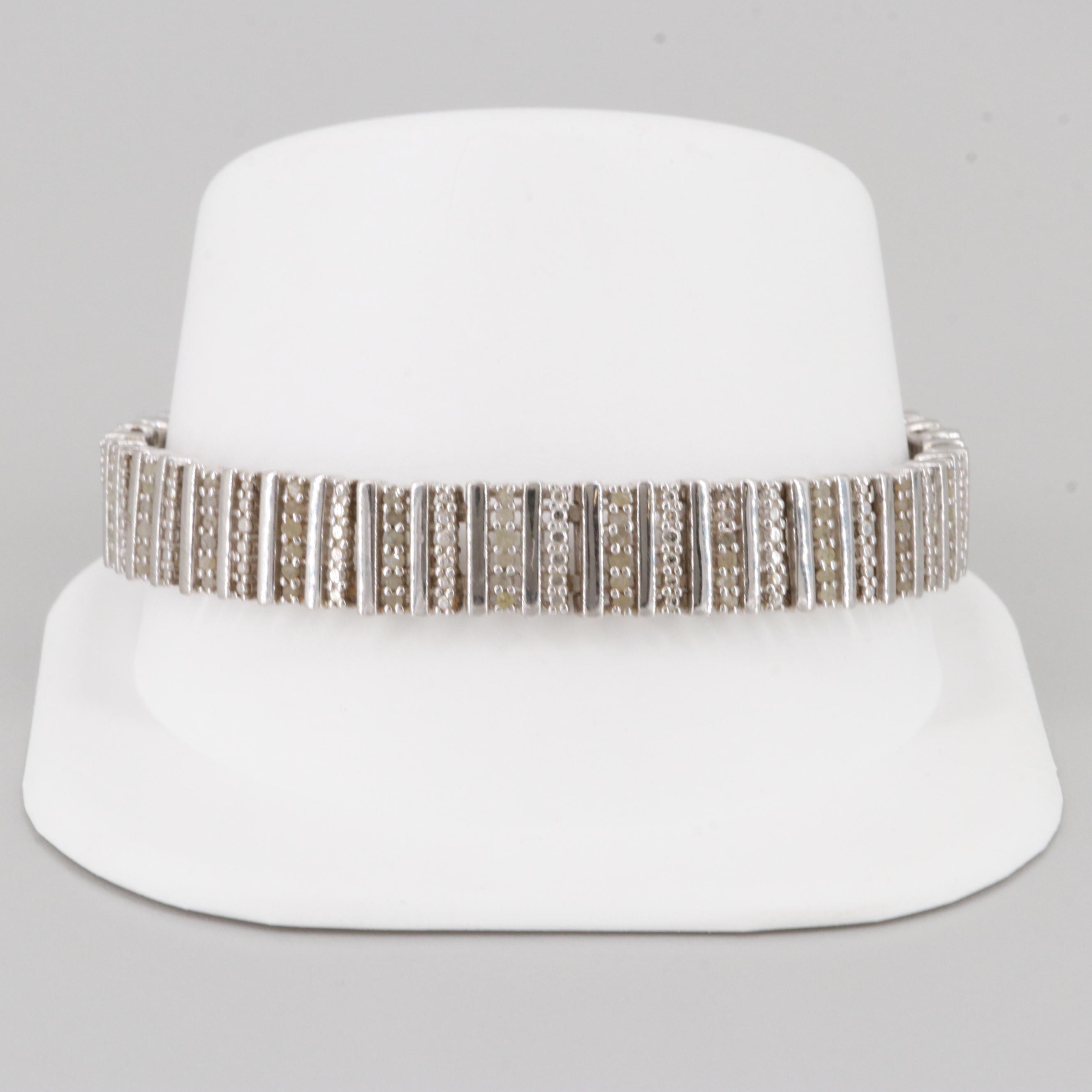 Sterling Silver Diamond Bracelet