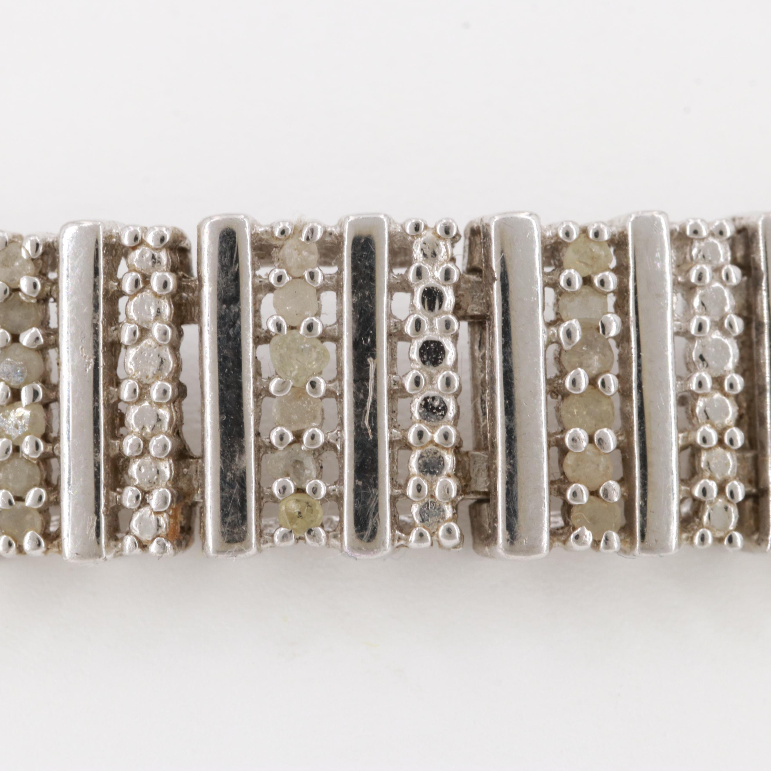 Sterling Silver Diamond Bracelet