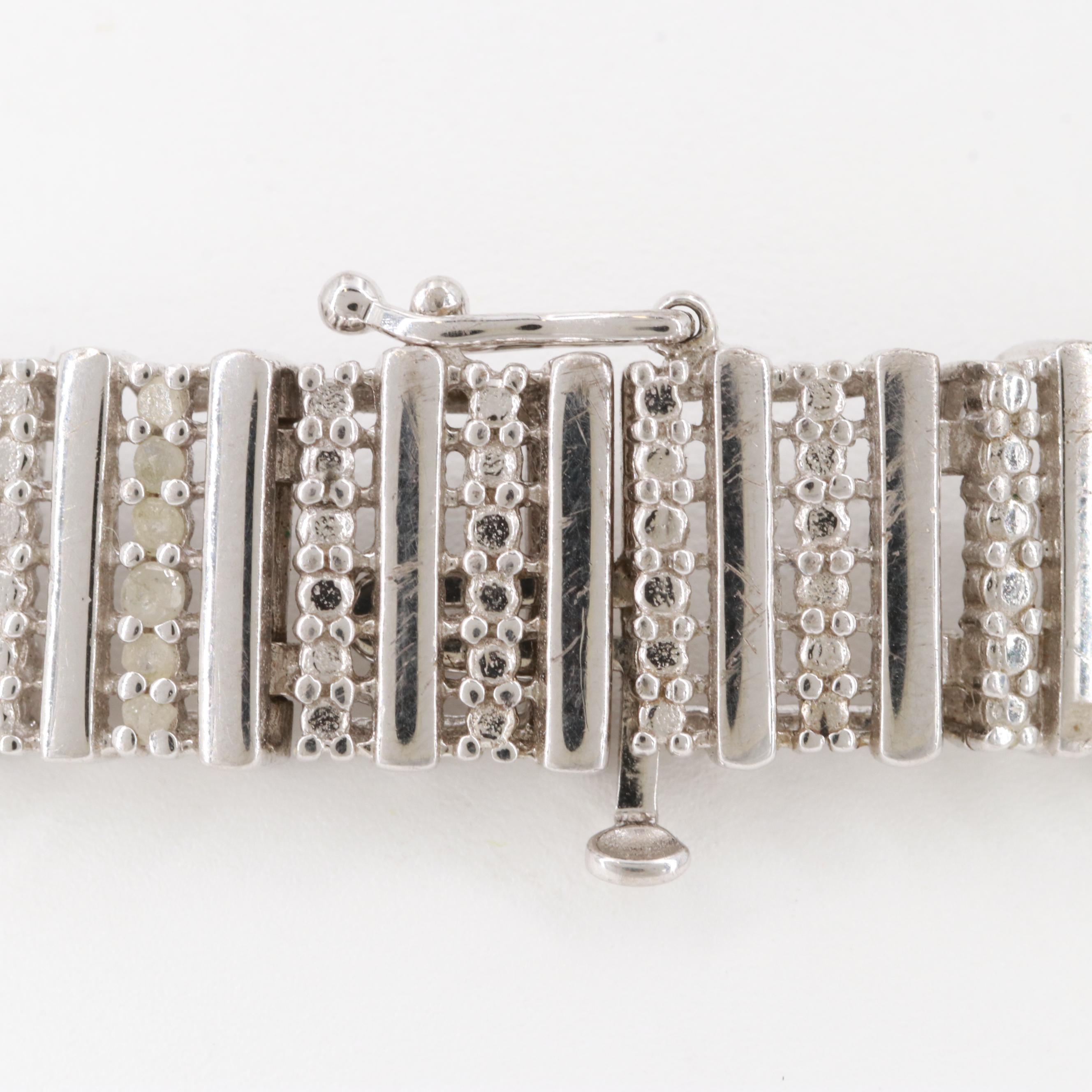 Sterling Silver Diamond Bracelet