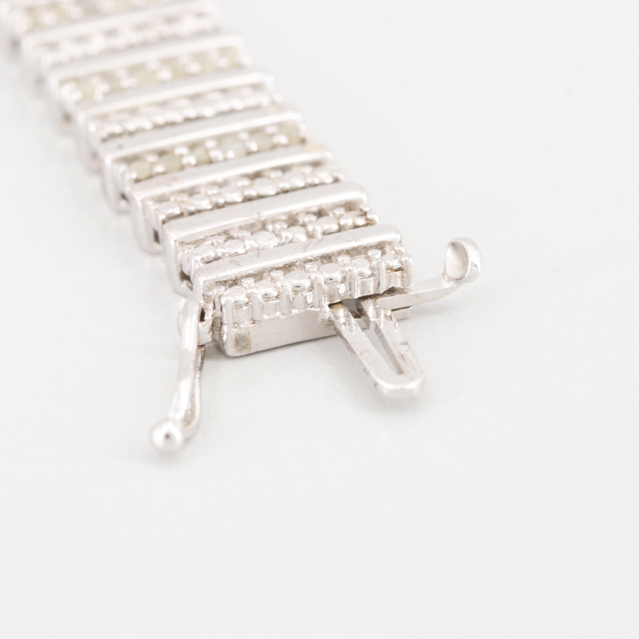 Sterling Silver Diamond Bracelet