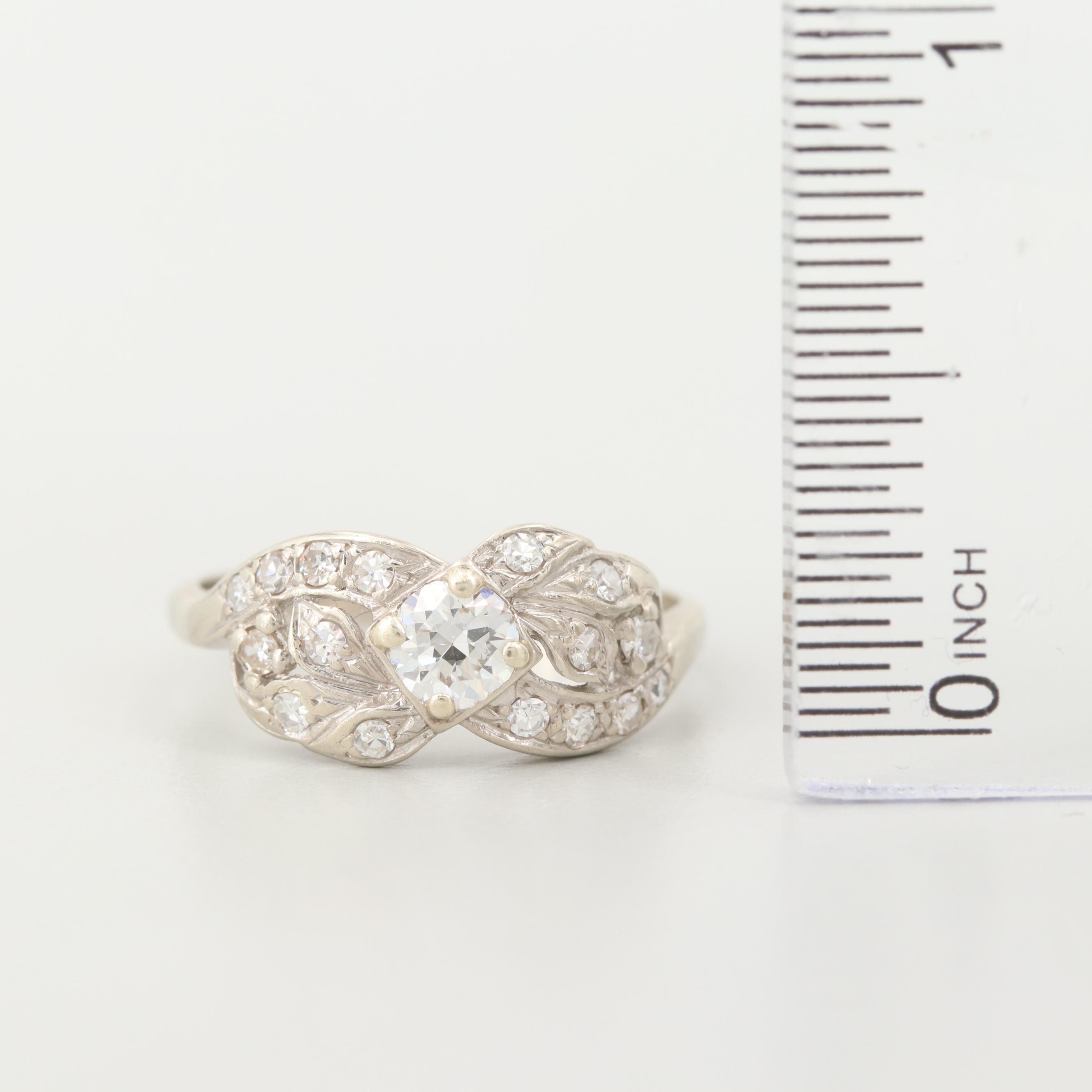 14K White Gold Diamond Ring