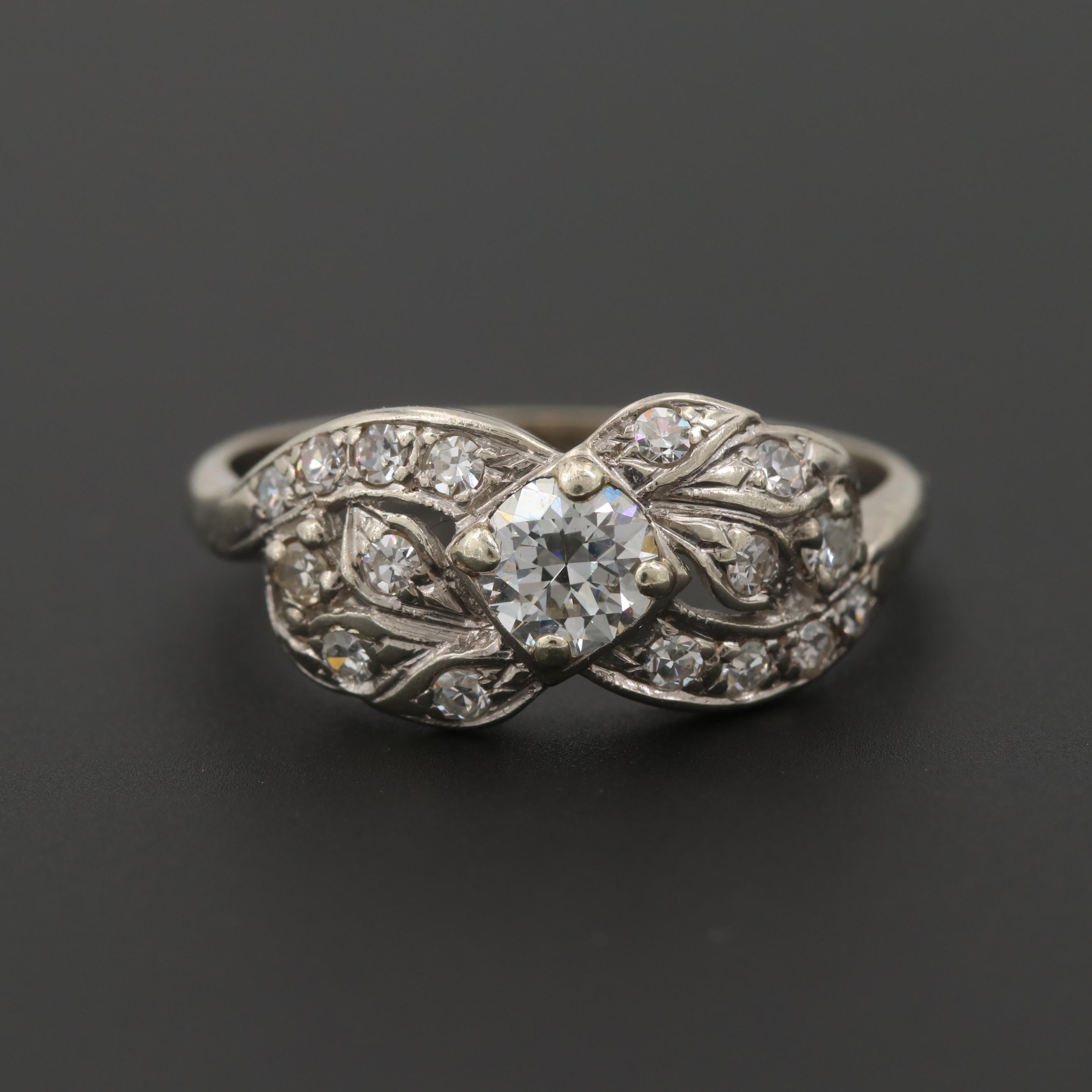 14K White Gold Diamond Ring