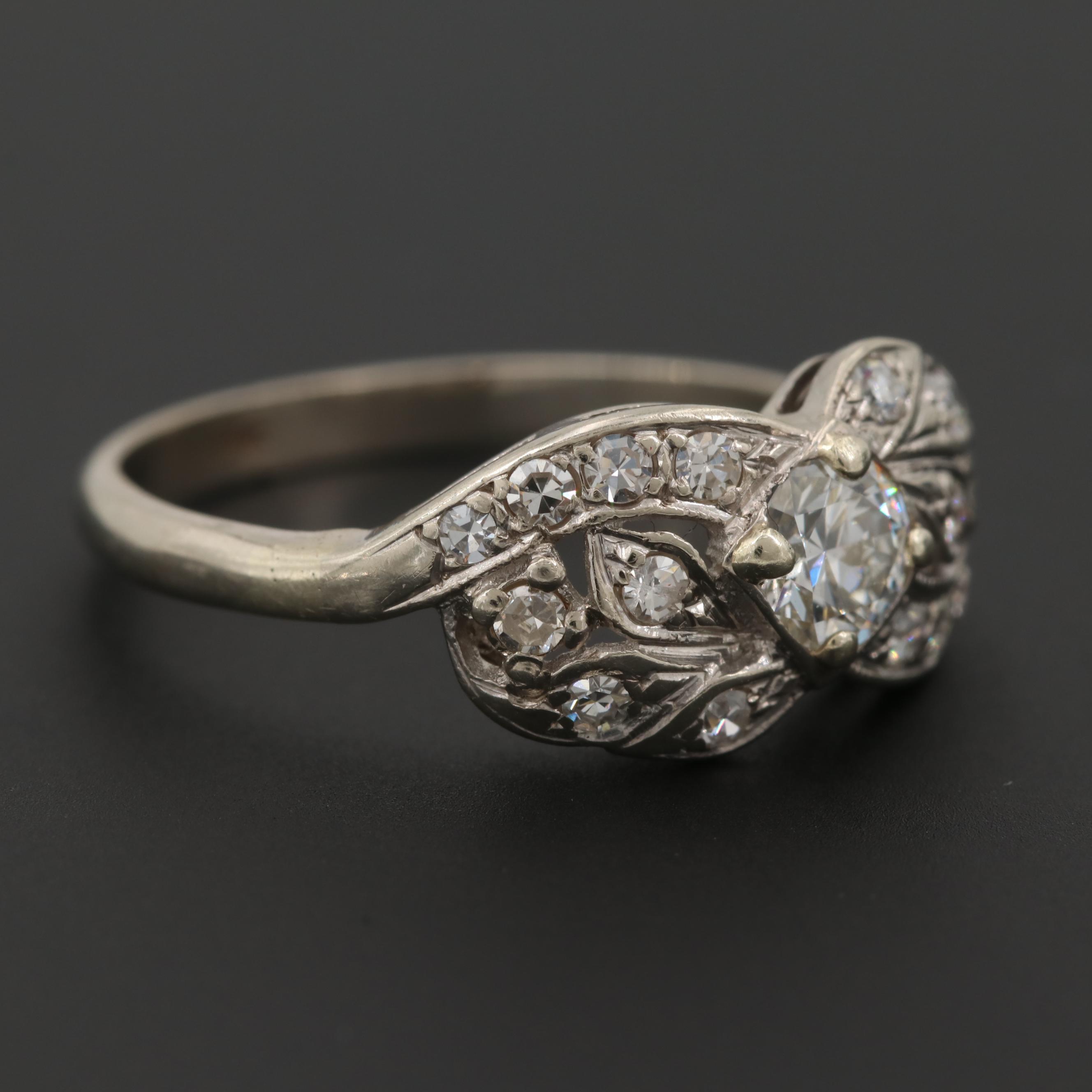 14K White Gold Diamond Ring