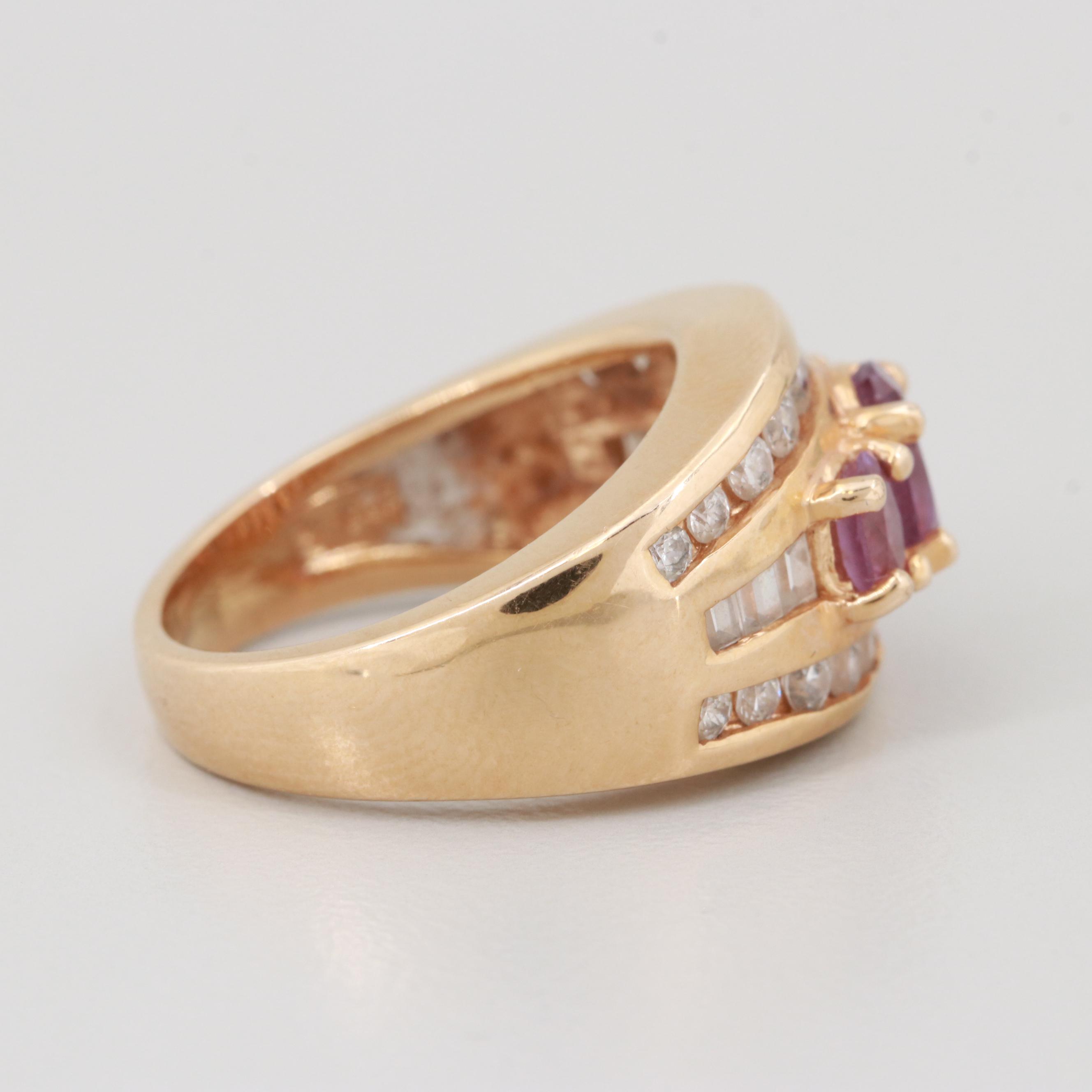 Sterling Silver Synthetic Color Change Sapphire and Cubic Zirconia Ring