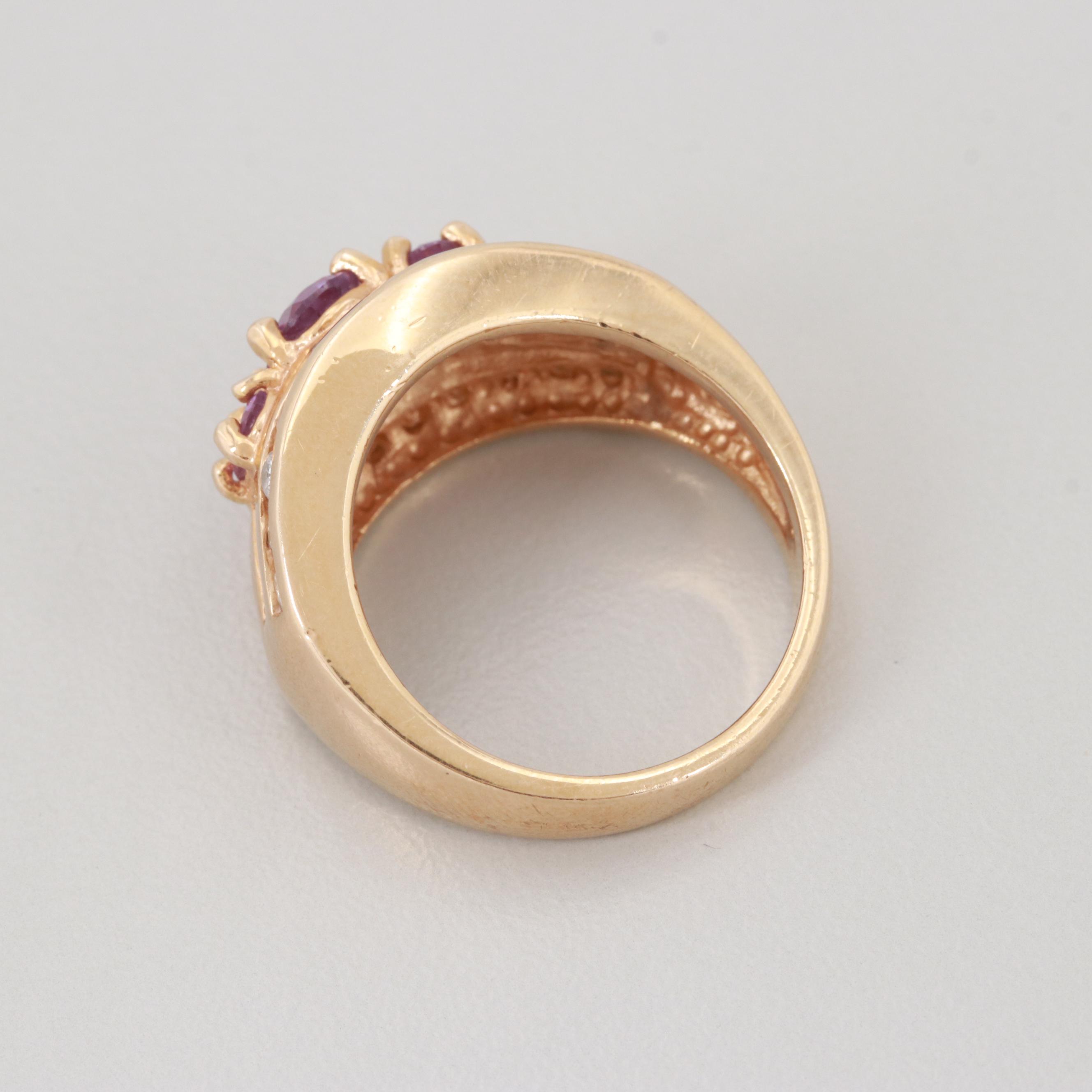 Sterling Silver Synthetic Color Change Sapphire and Cubic Zirconia Ring