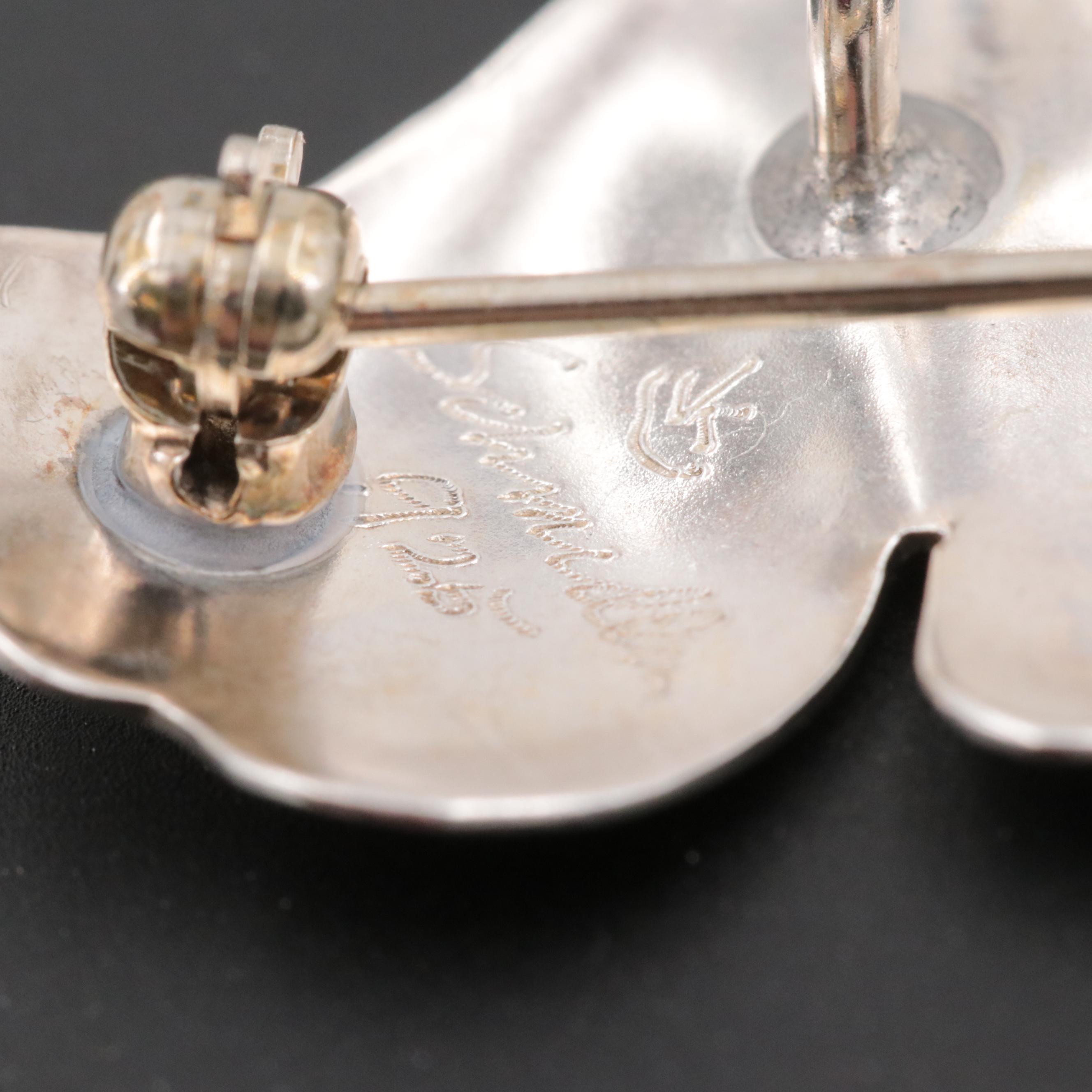 Gold Wash on Sterling Leaf Pendant with Sterling Ginko Converter Brooch