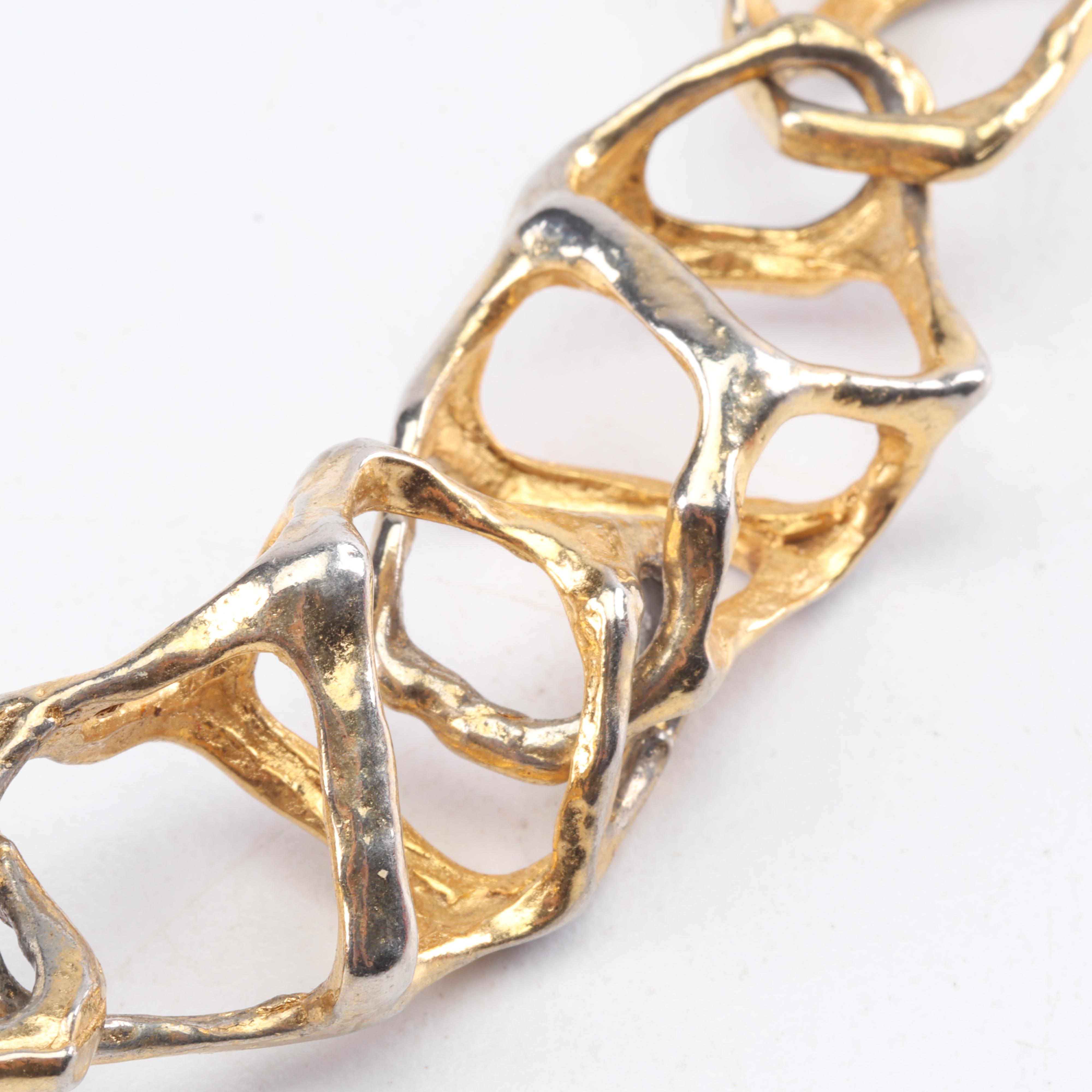 Jacob Hill Danish Modernist Jewelry with Sterling Silver, Gold Wash and Metal