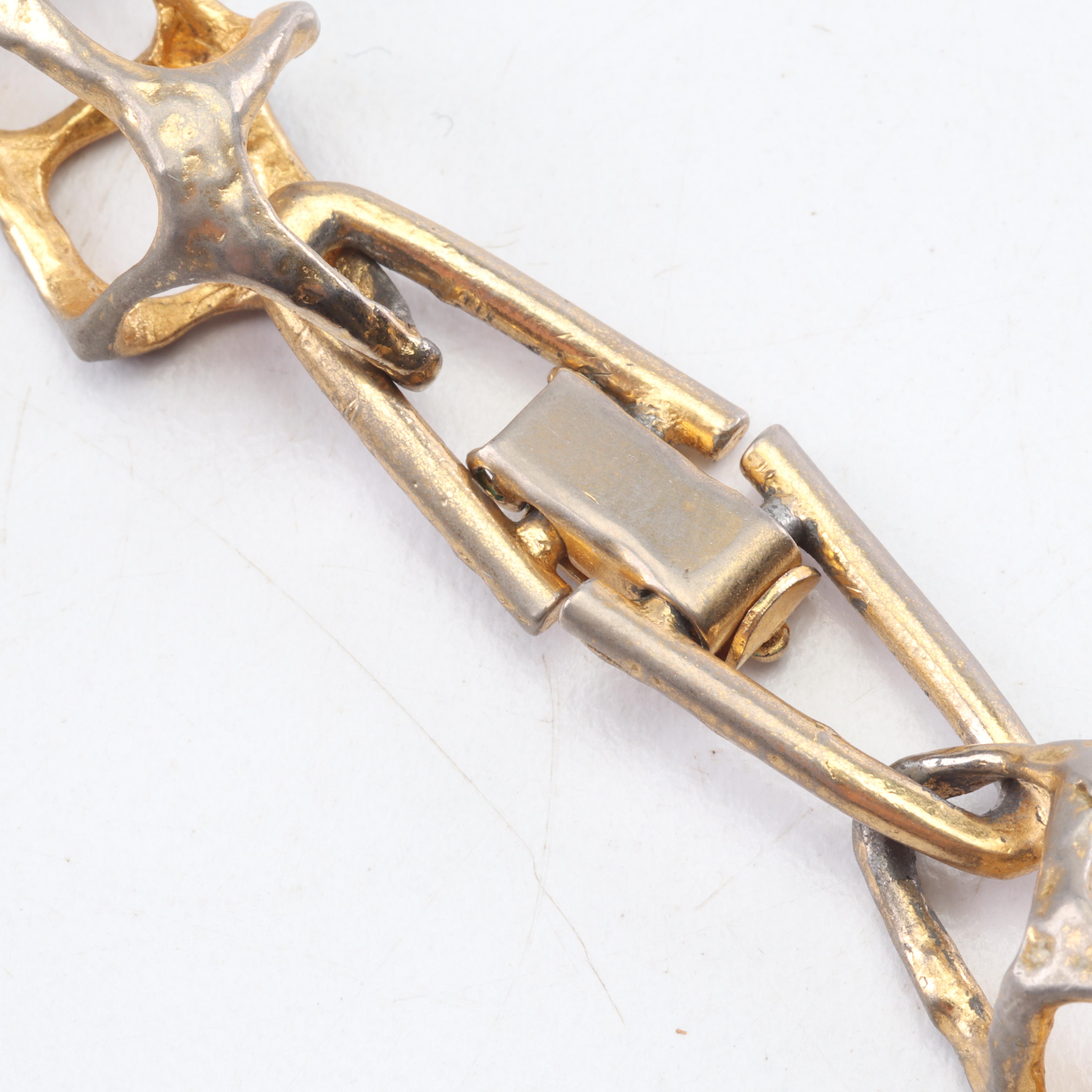 Jacob Hill Danish Modernist Jewelry with Sterling Silver, Gold Wash and Metal