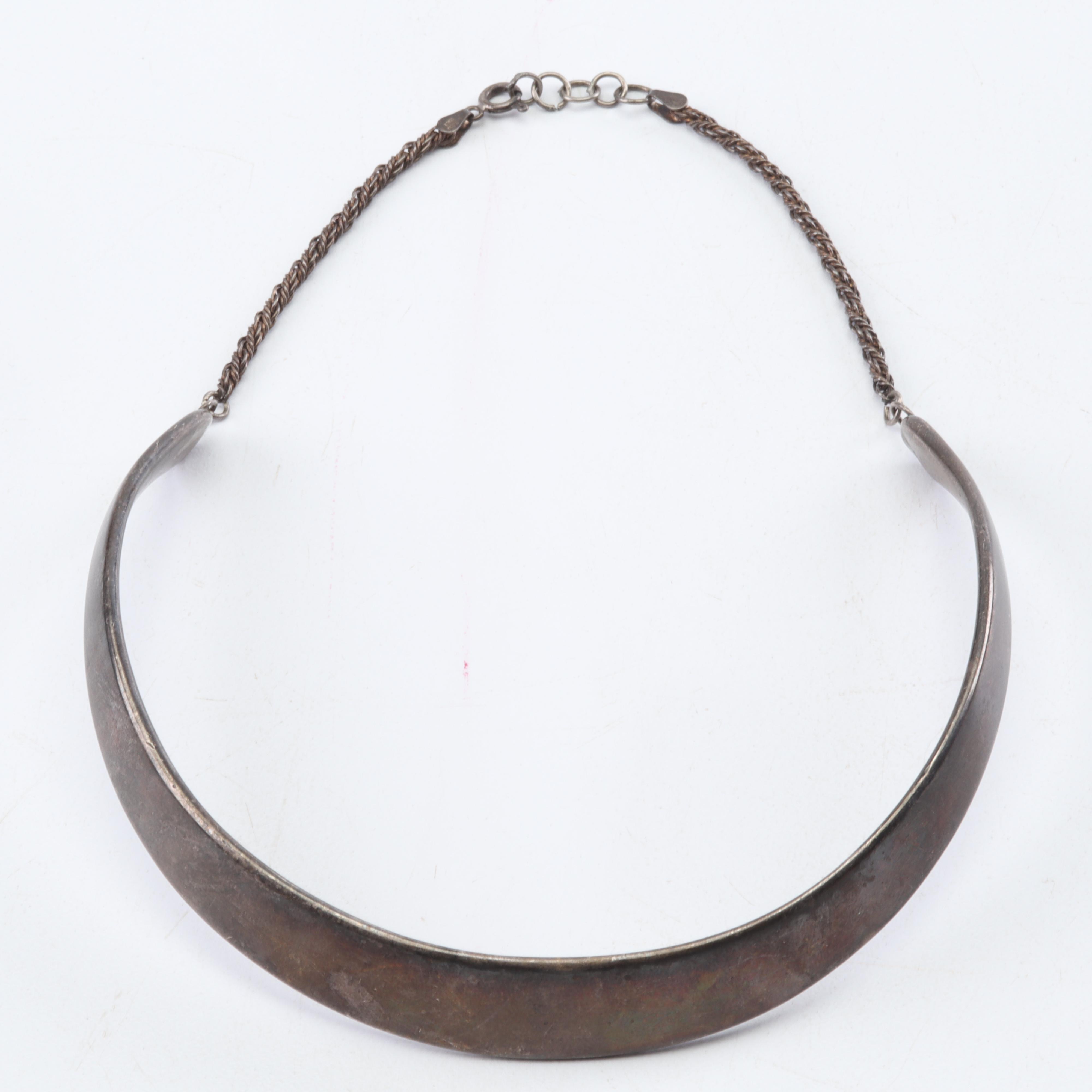 Jacob Hill Danish Modernist Jewelry with Sterling Silver, Gold Wash and Metal