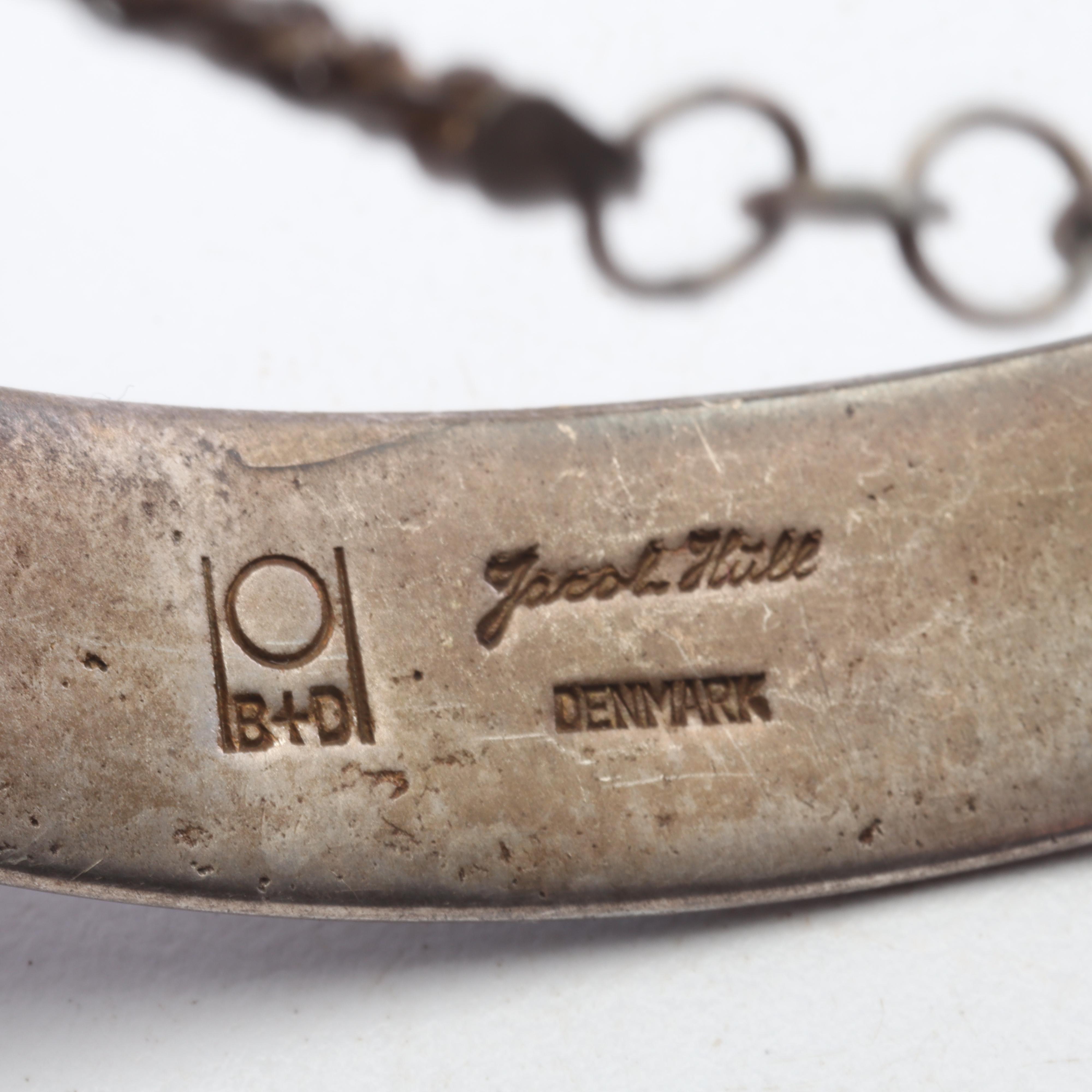 Jacob Hill Danish Modernist Jewelry with Sterling Silver, Gold Wash and Metal