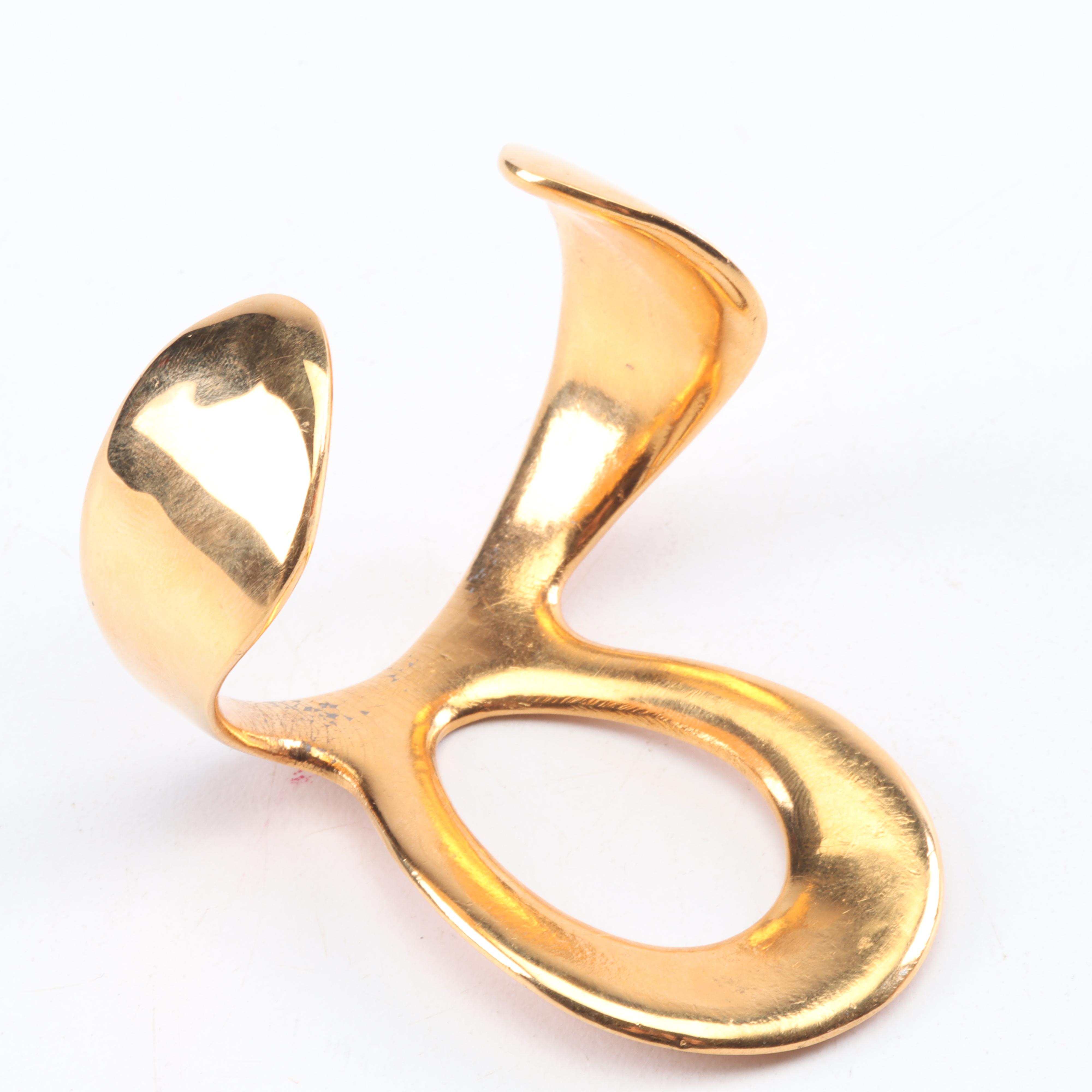 Jacob Hill Danish Modernist Jewelry with Sterling Silver, Gold Wash and Metal