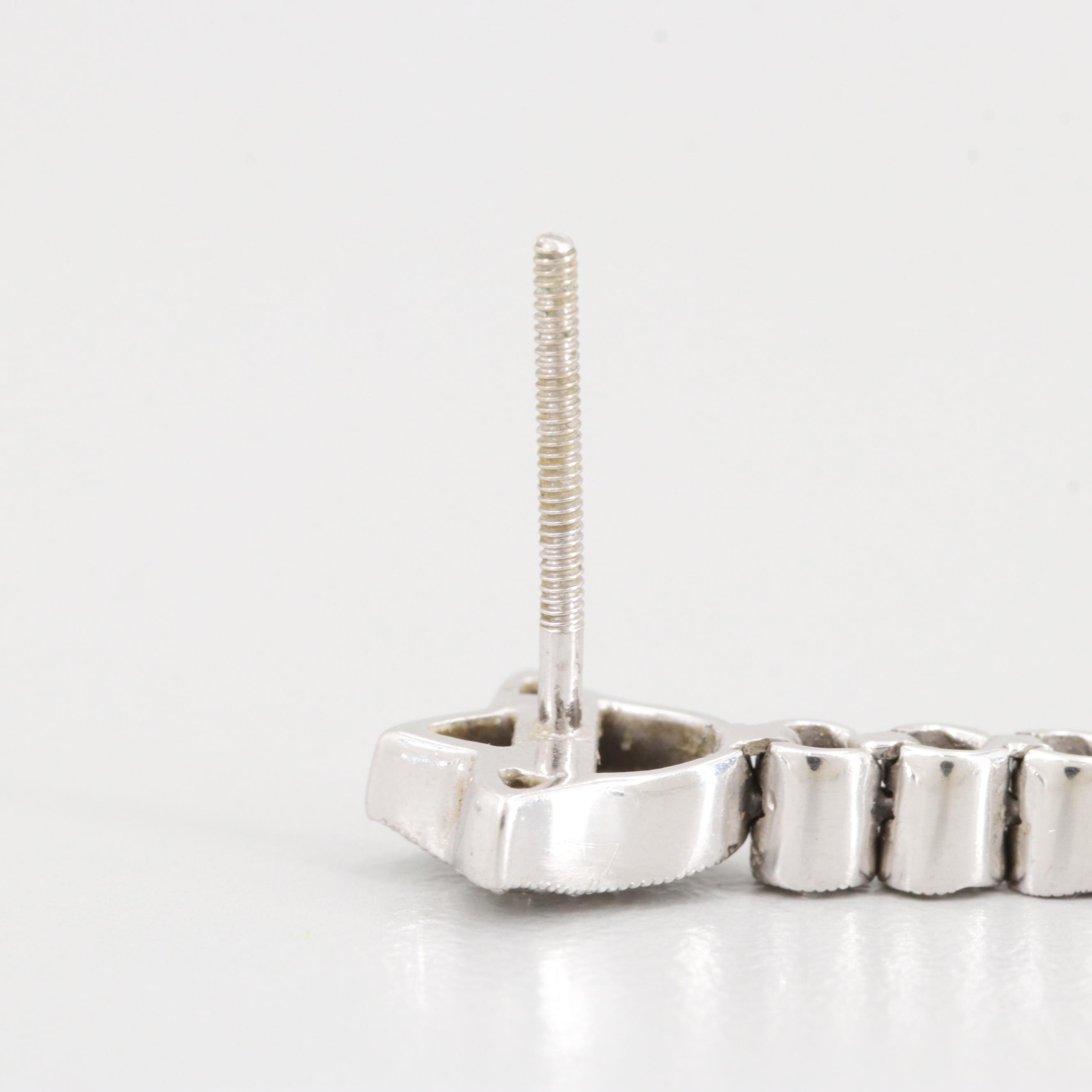 Edwardian Style 14K White Gold 1.10 CTW Diamond Earrings