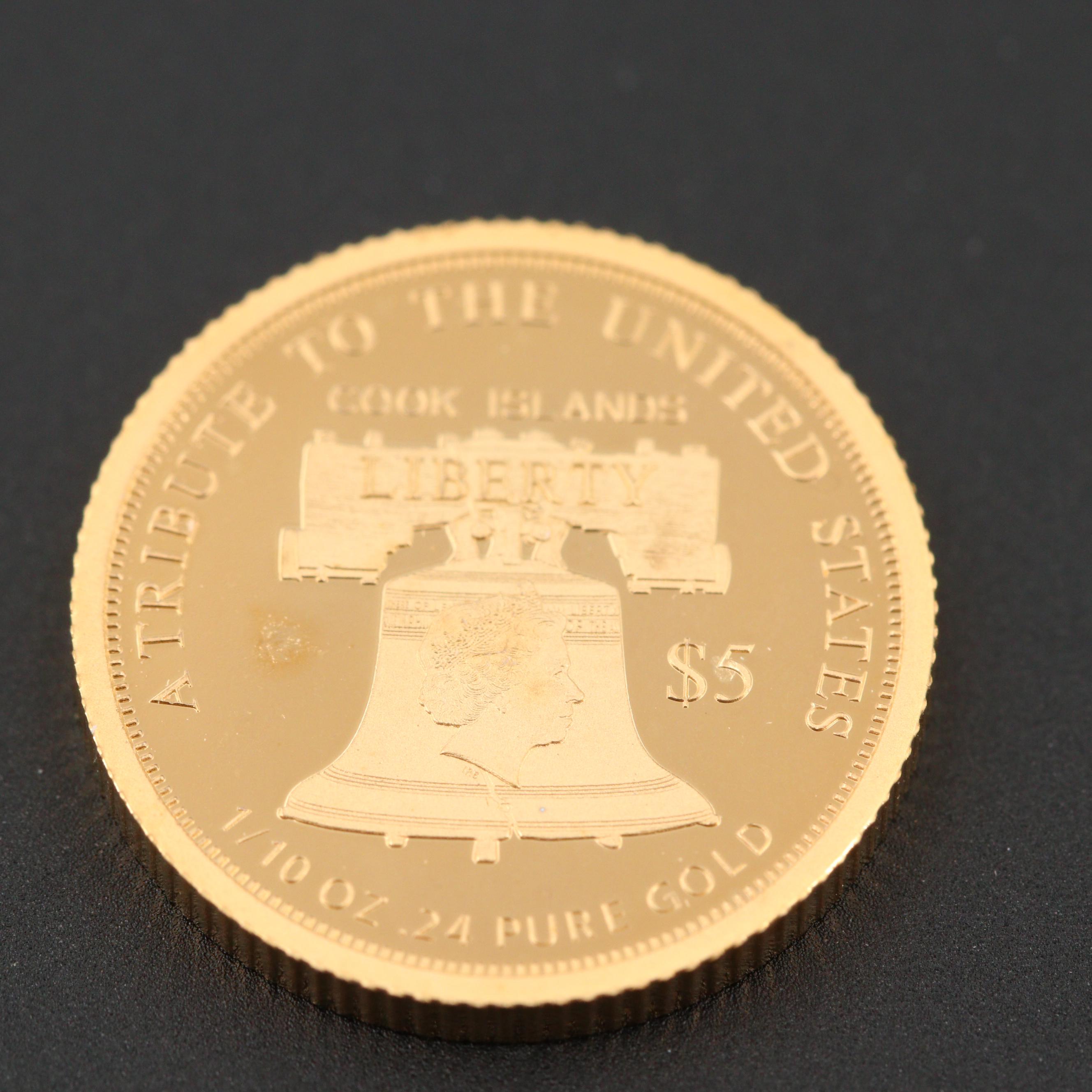 A 2016 Cook Islands $5 Commemorative Gold Coin