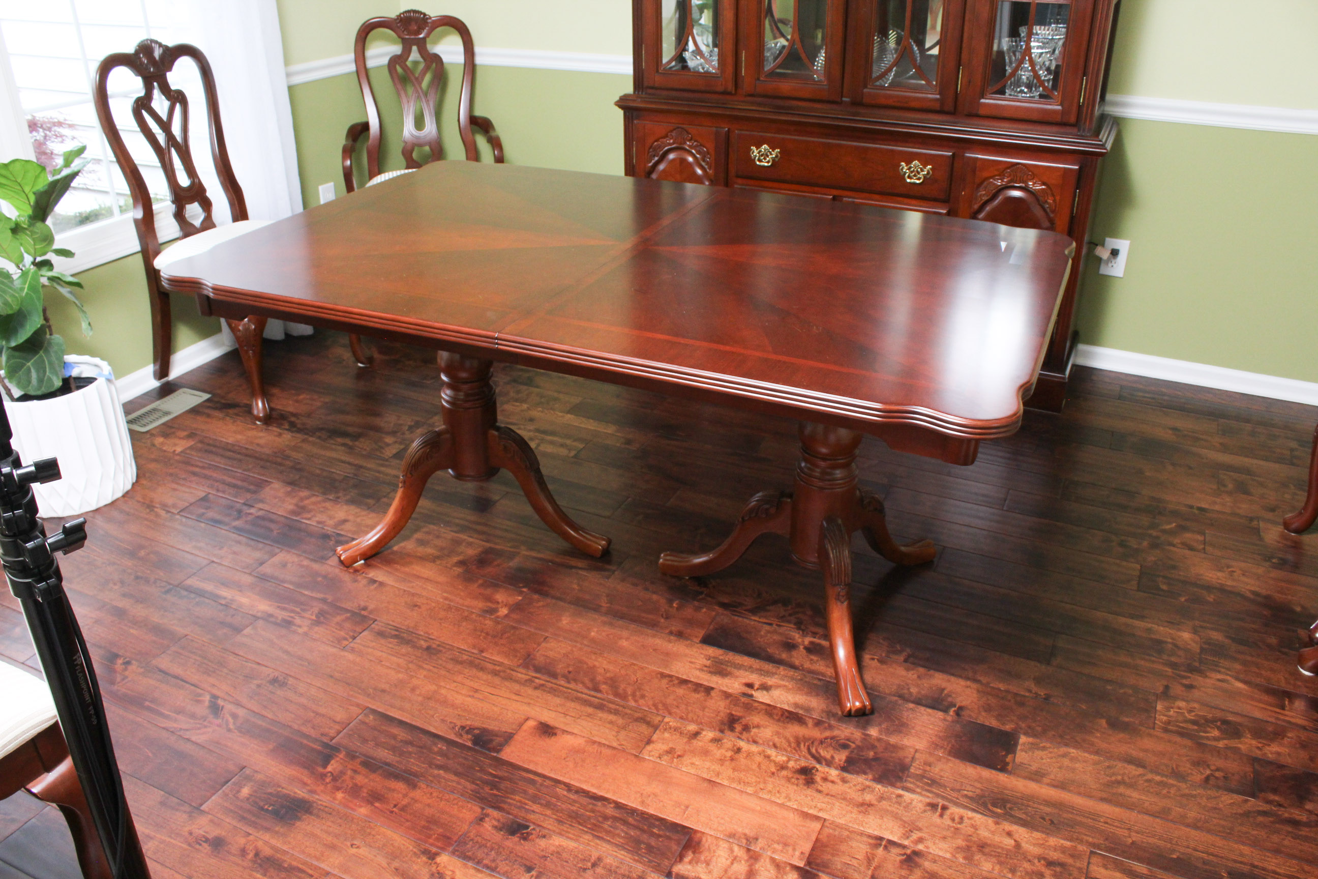 Contemporary Wood Veneer Dining Table