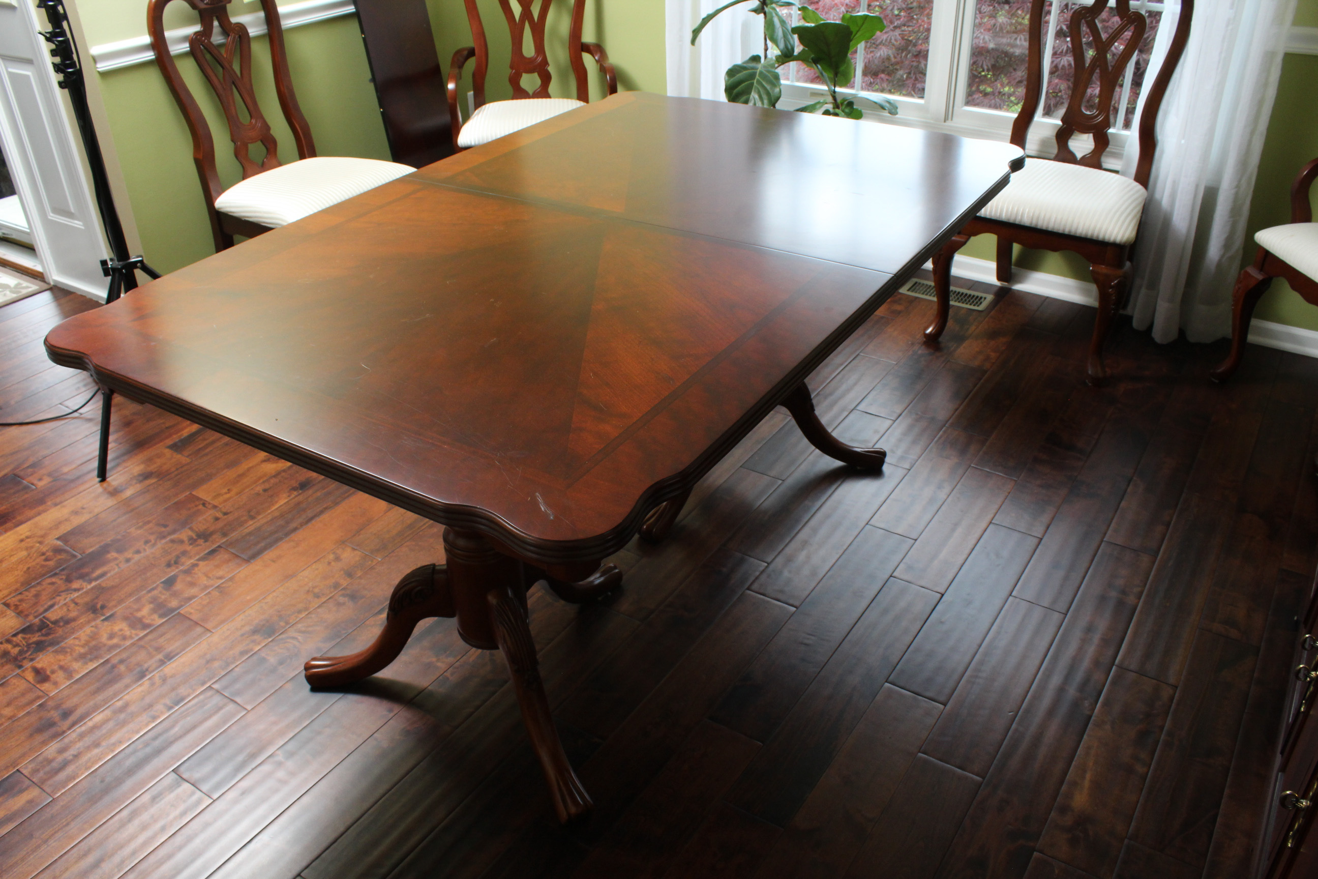 Contemporary Wood Veneer Dining Table