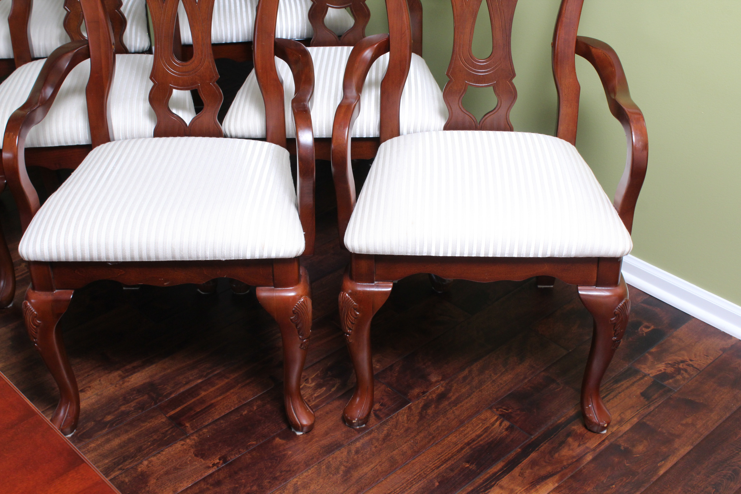 Contemporary Wooden Dining Chairs, Set of Six