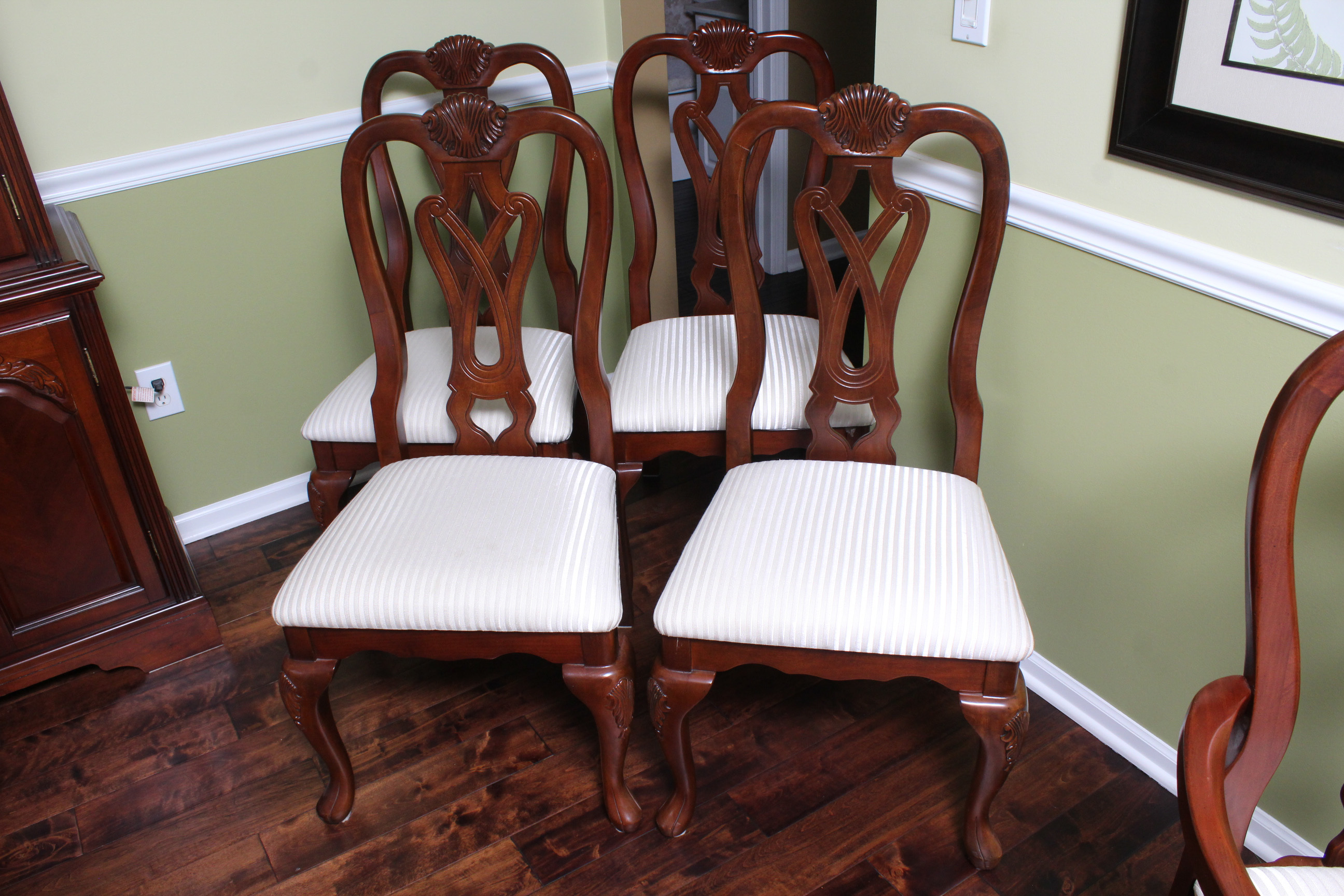 Contemporary Wooden Dining Chairs, Set of Six