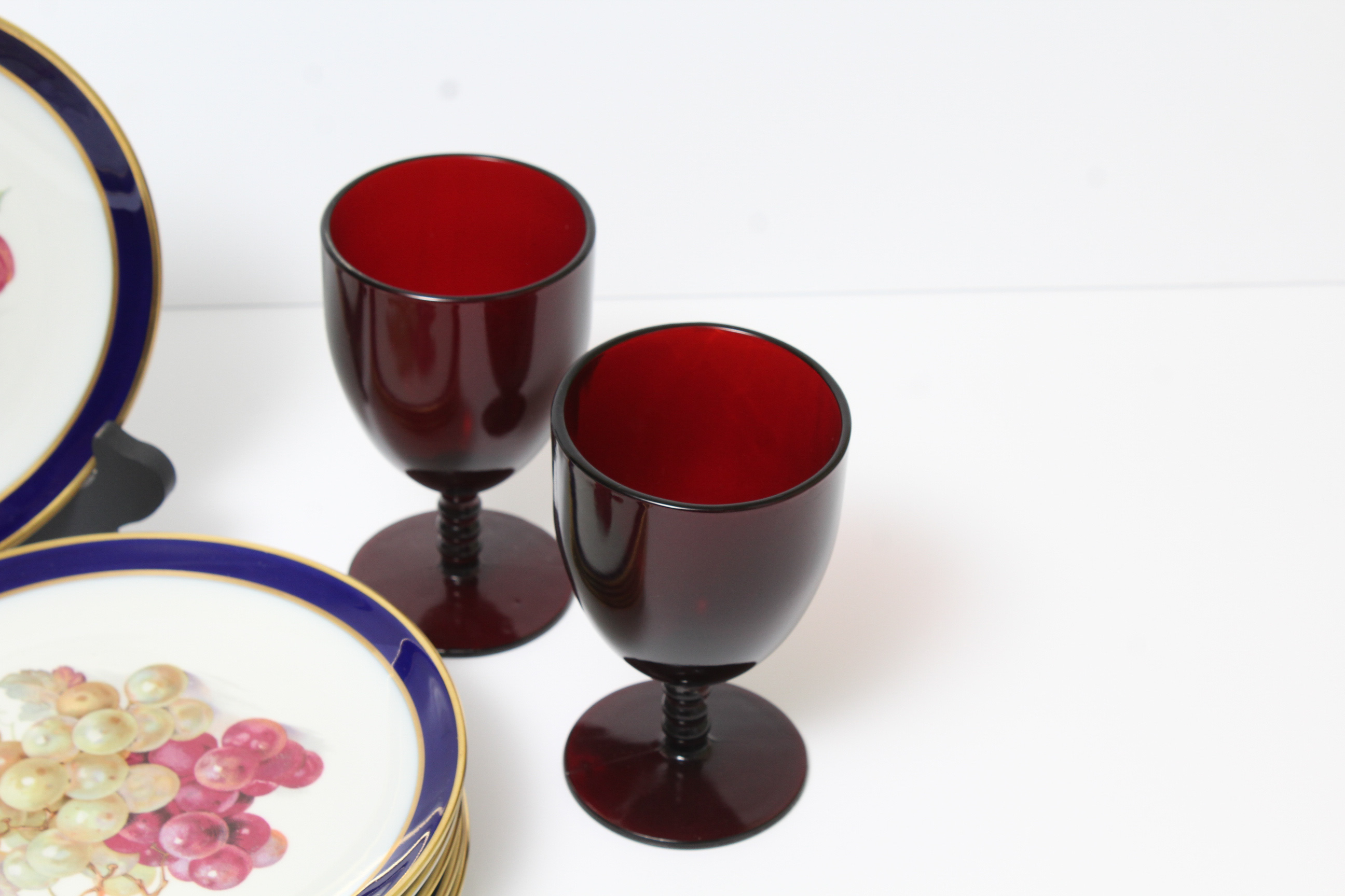 Appetizer Plates and Small Wine Glasses