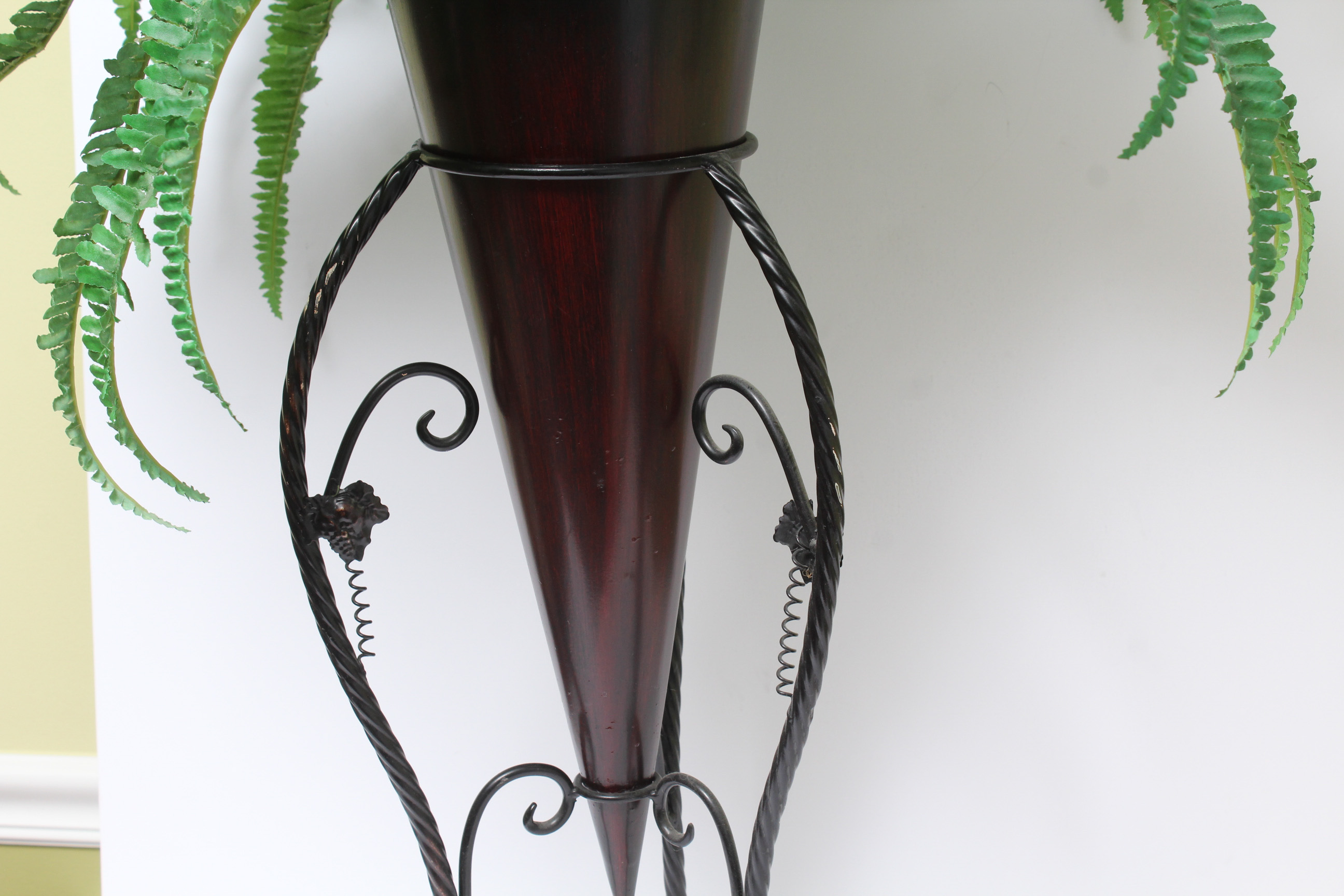 Wrought Metal Planter with Artificial Fern