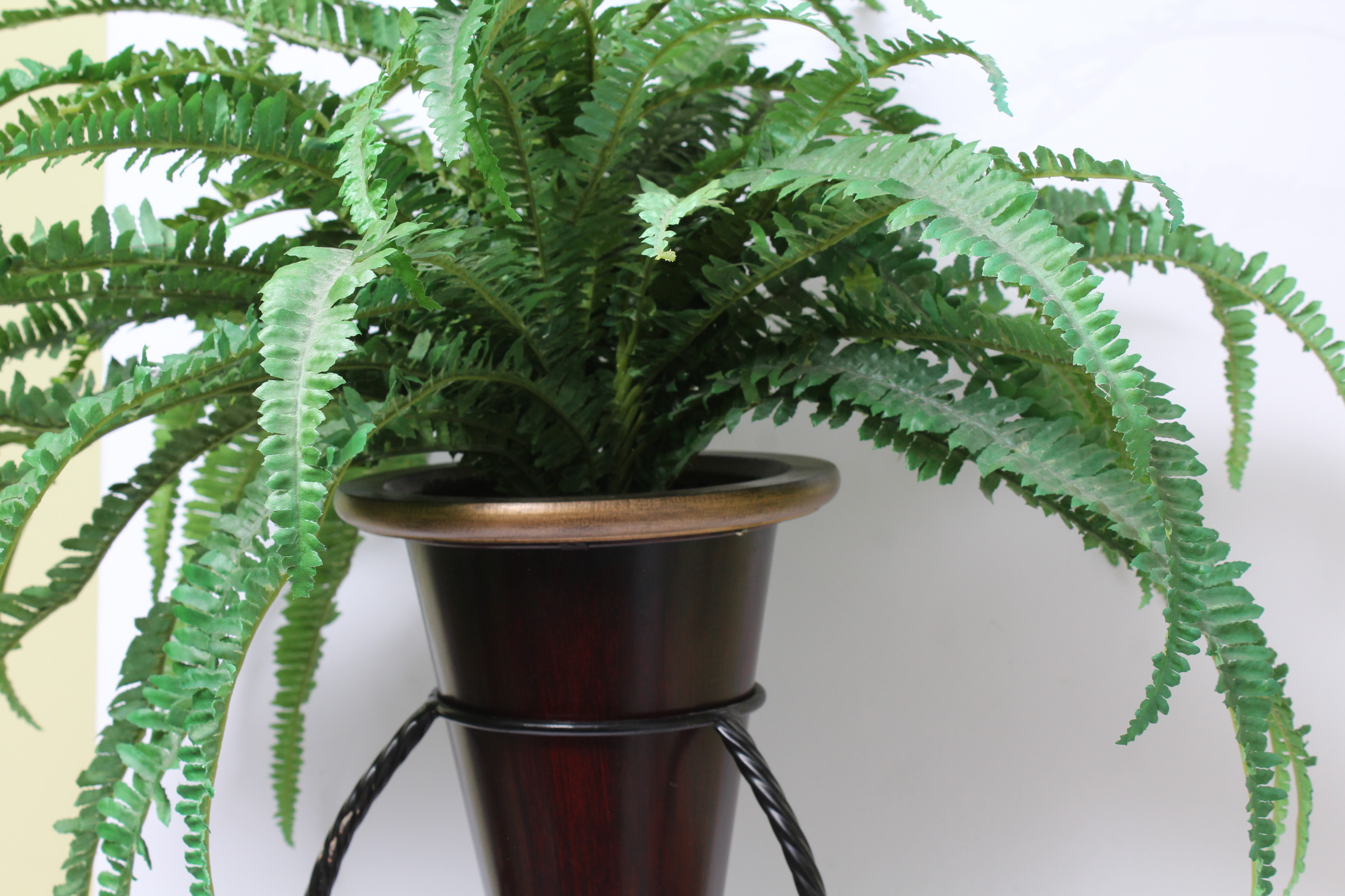 Wrought Metal Planter with Artificial Fern