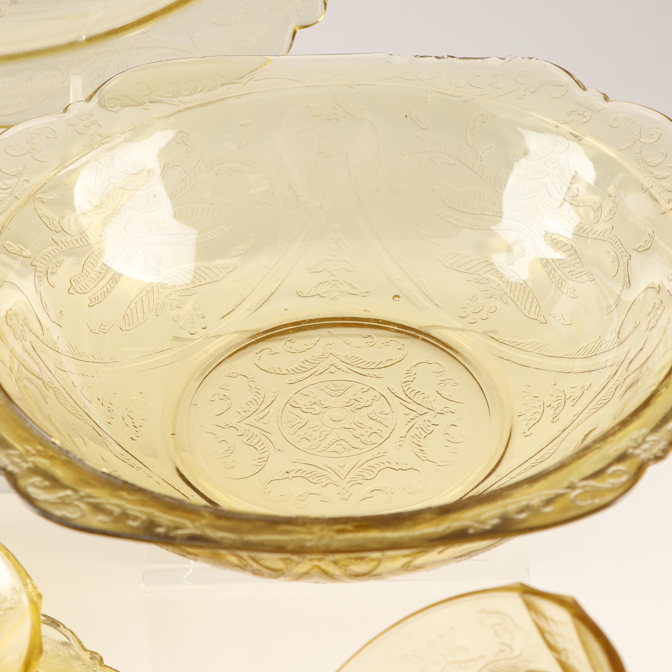 Yellow Depression Glass Dinnerware