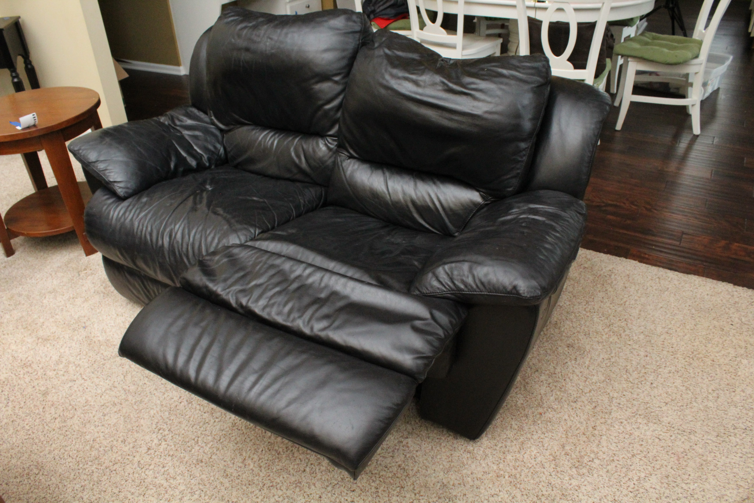 Contemporary Leather Upholstered Recliner Sofa