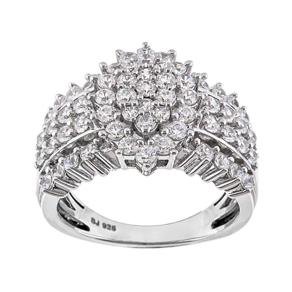Sterling Silver Diamond Simulant Ring