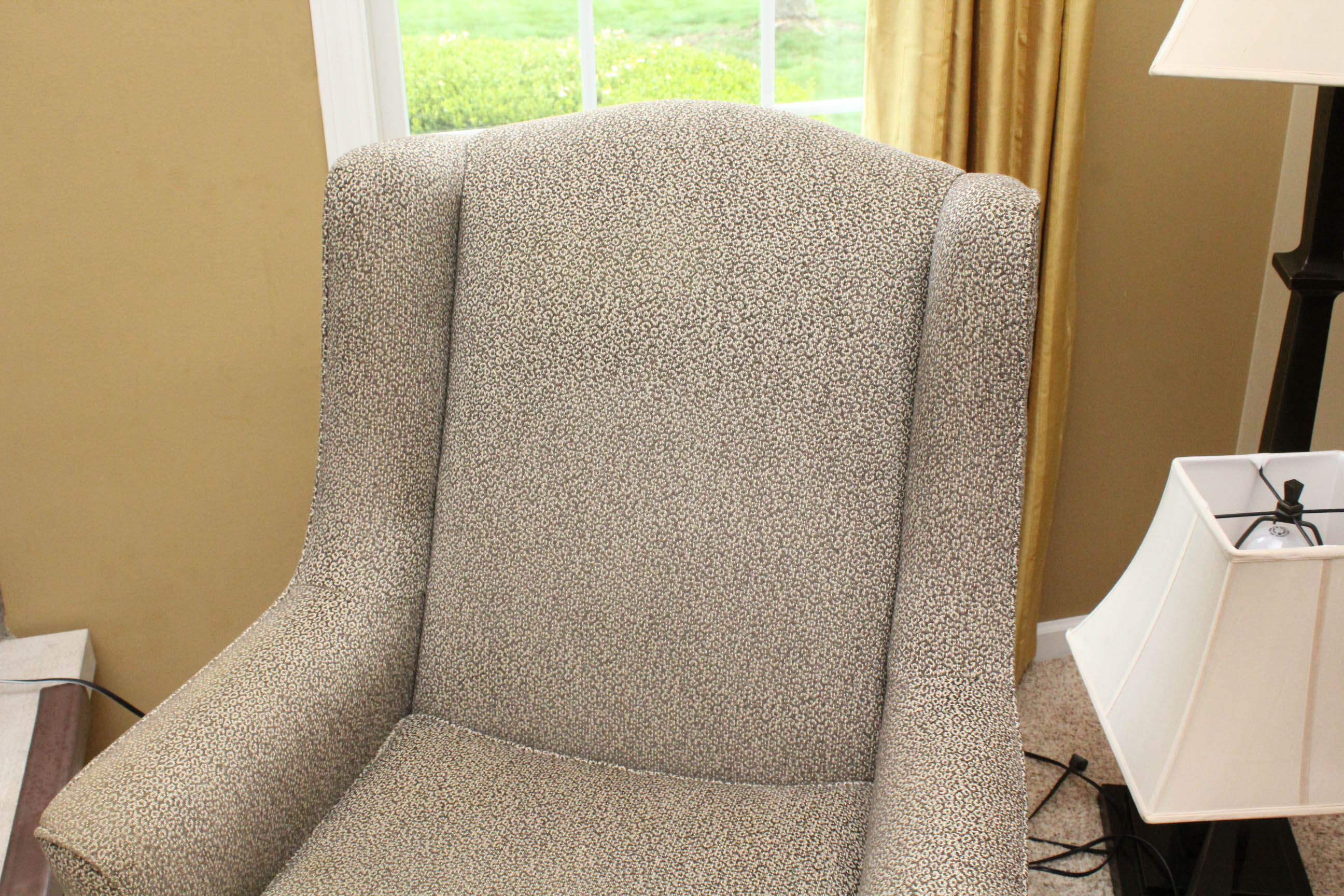 Contemporary Upholstered Wooden Armchair