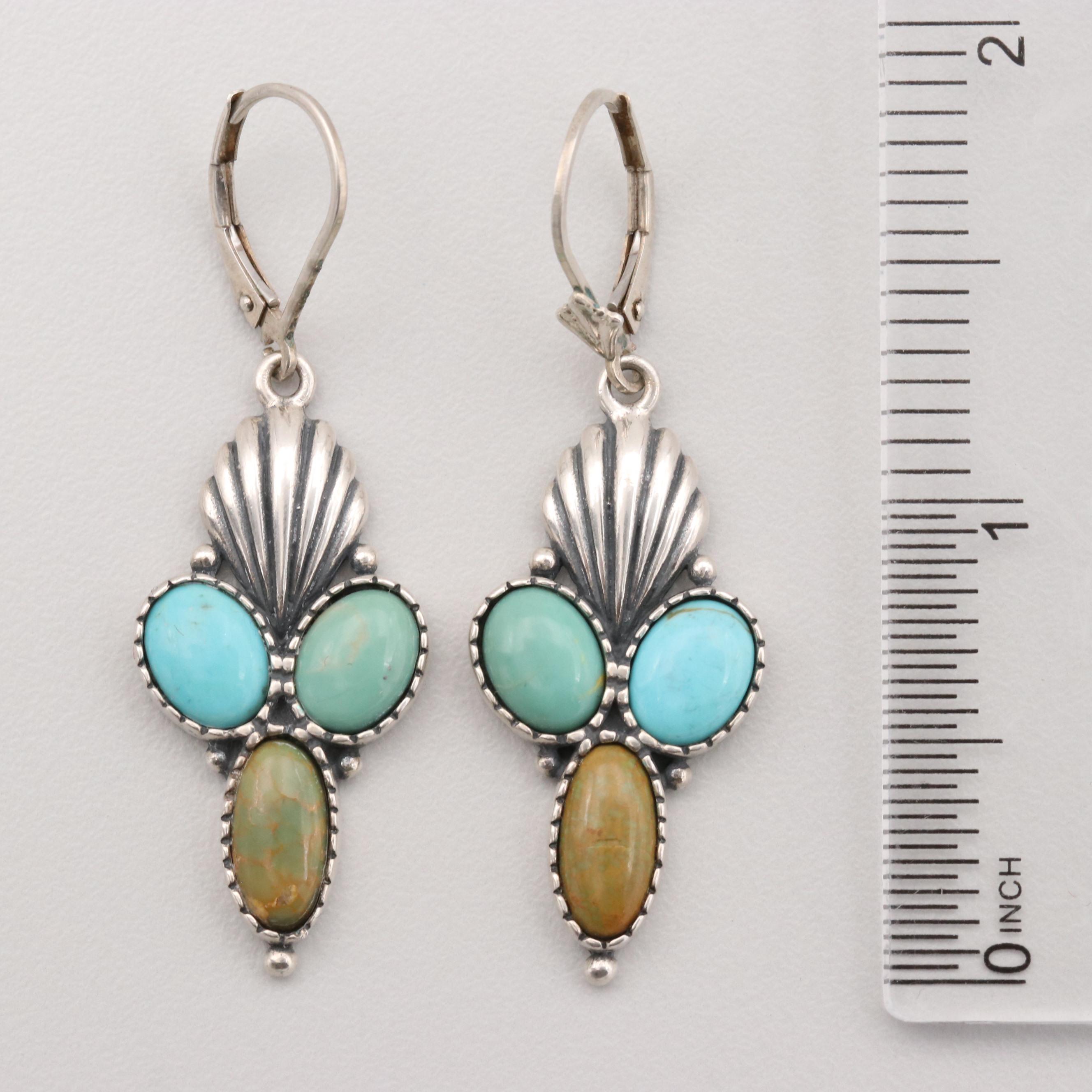 Sterling Silver Turquoise Earrings Featuring Relios By Carolyn Pollack