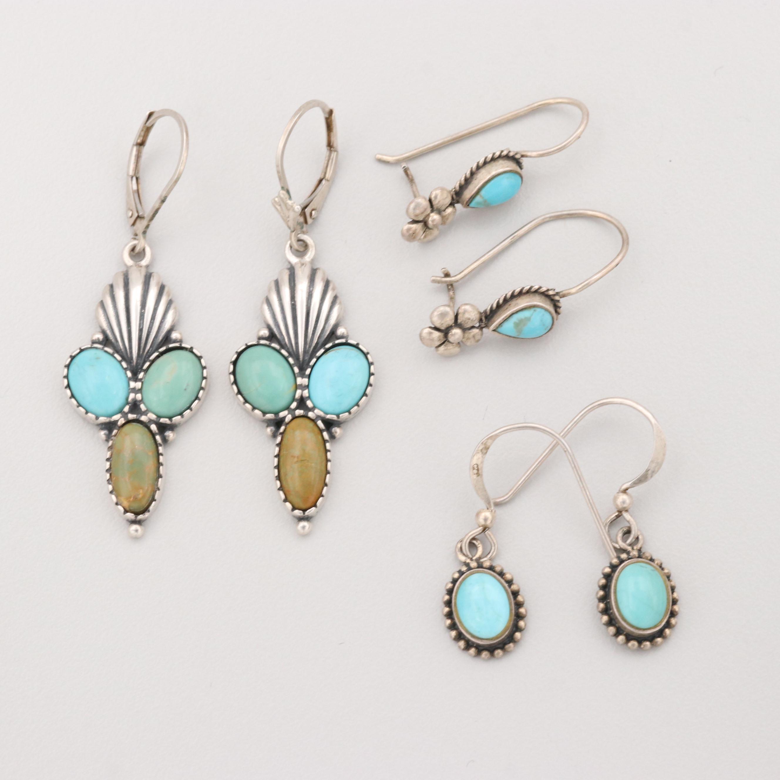 Sterling Silver Turquoise Earrings Featuring Relios By Carolyn Pollack