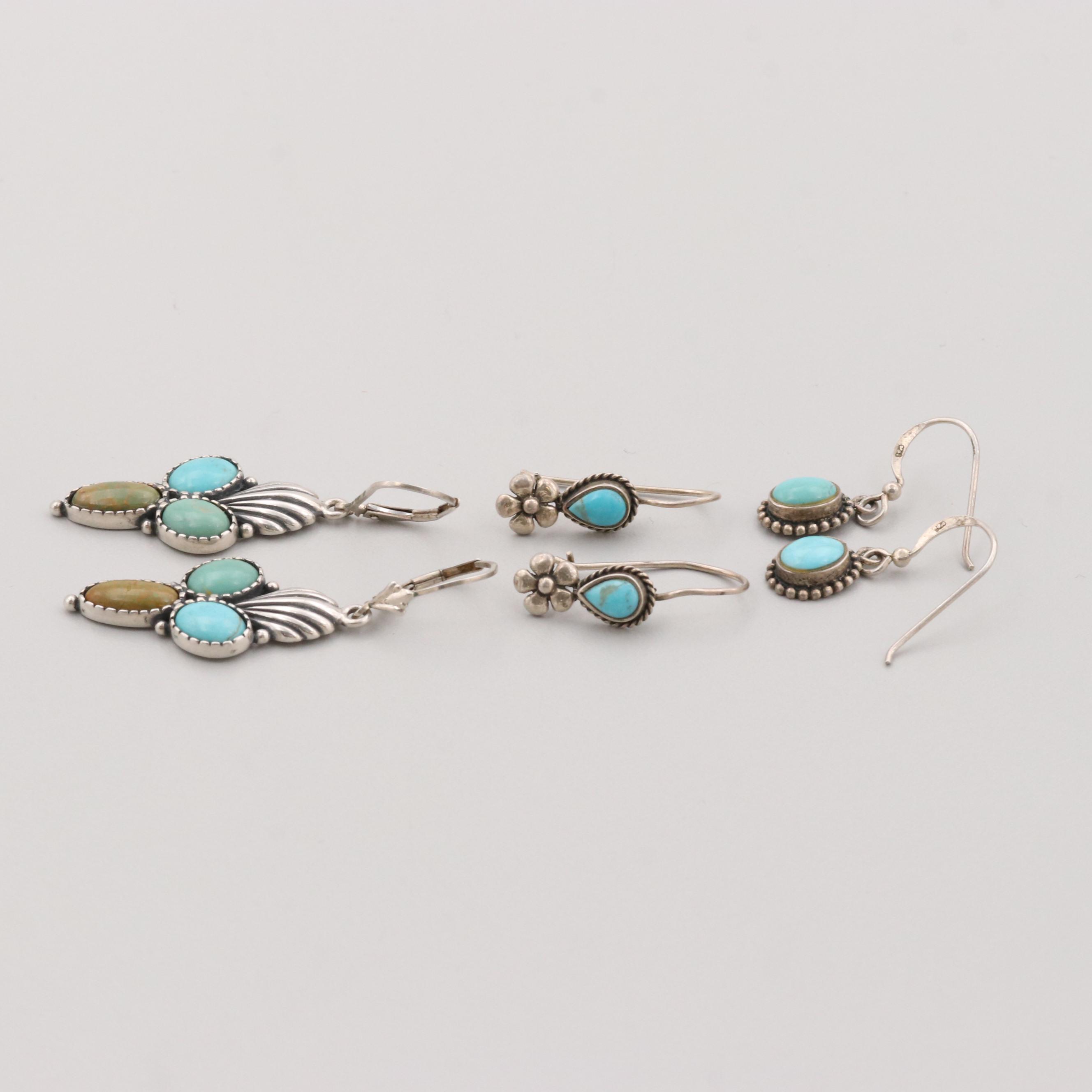 Sterling Silver Turquoise Earrings Featuring Relios By Carolyn Pollack